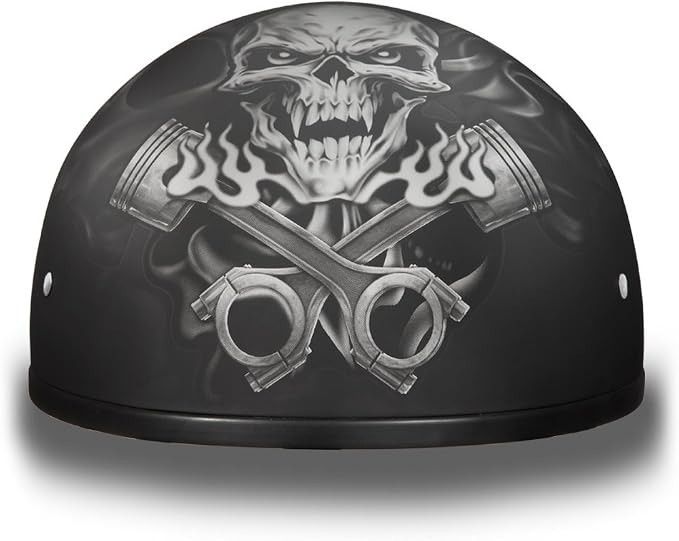 Daytona Helmets D6-PS-XL D.O.T. DAYTONA SKULL CAP- W/ PISTONS SKULL- XL