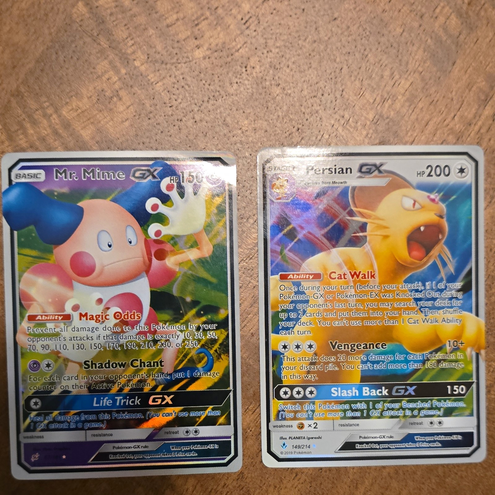 Pokemon TCG Unbroken Bonds GX Holo Lot (2) Mr. Mime 67/214 Persian 149/214 Pokemon TCG Unbroken Bonds GX Holo Lot (2) Mr. Mime 67/214 Persian 149/214