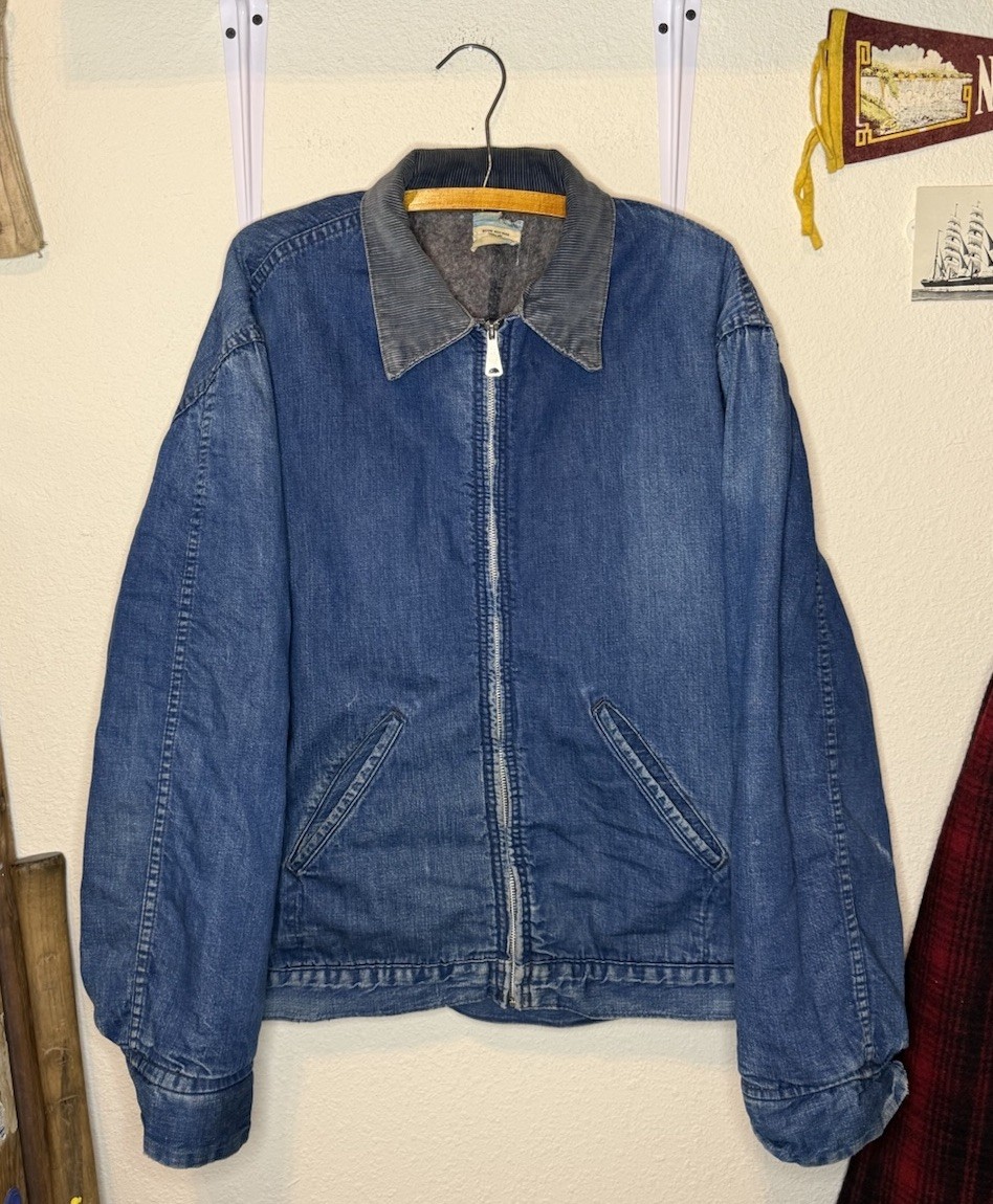 Vintage 1970s Sears Blanket Lined Denim Jacket Size Large Vintage 1970s Sears Blanket Lined Denim Jacket Size Large