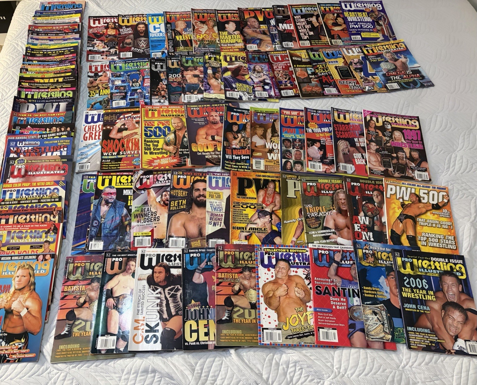 Lot Of 96 Pro Wrestling Illustrated  Magazines. WWF WWE WCW (READ)