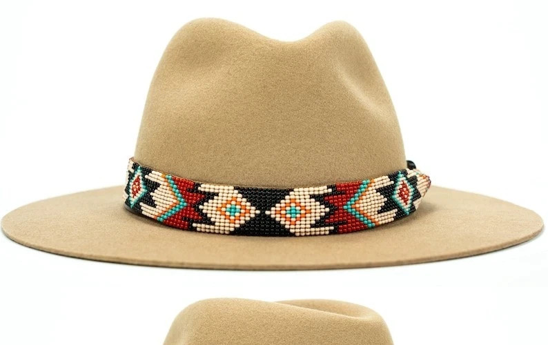 Beaded Hat Band Native American Style Handmade hatband