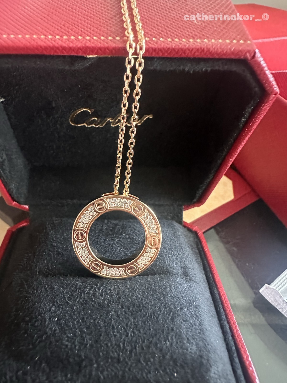 Gift 18k yellow GoldCarterLove Pendant With Diamonds Gift 18k yellow GoldCarterLove Pendant With Diamonds