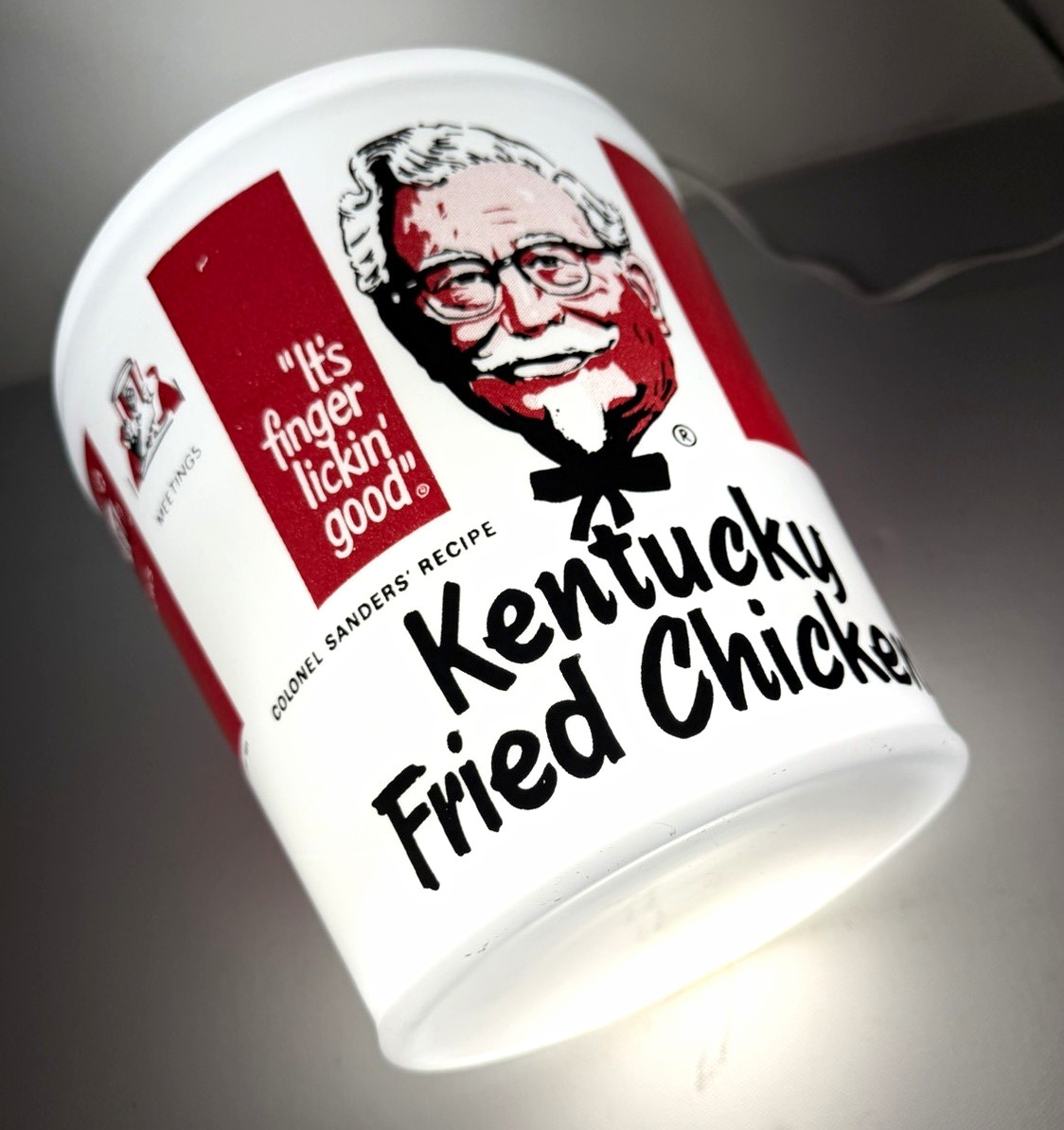 WOW $195 Kentucky Fried Chicken KFC 1960s Bucket Pendant Light: SEE DETAILS👇
