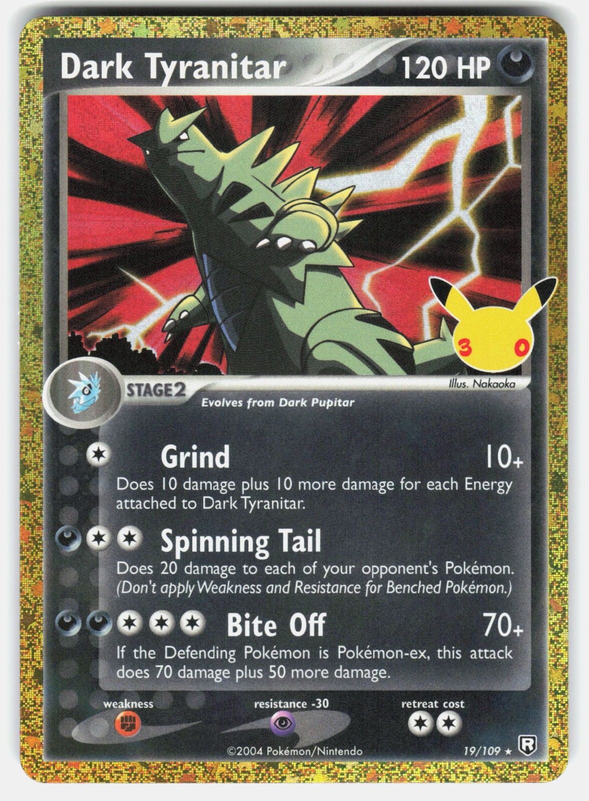 Pokemon Dark Tyranitar Holofoil [30C - 19/109]NM