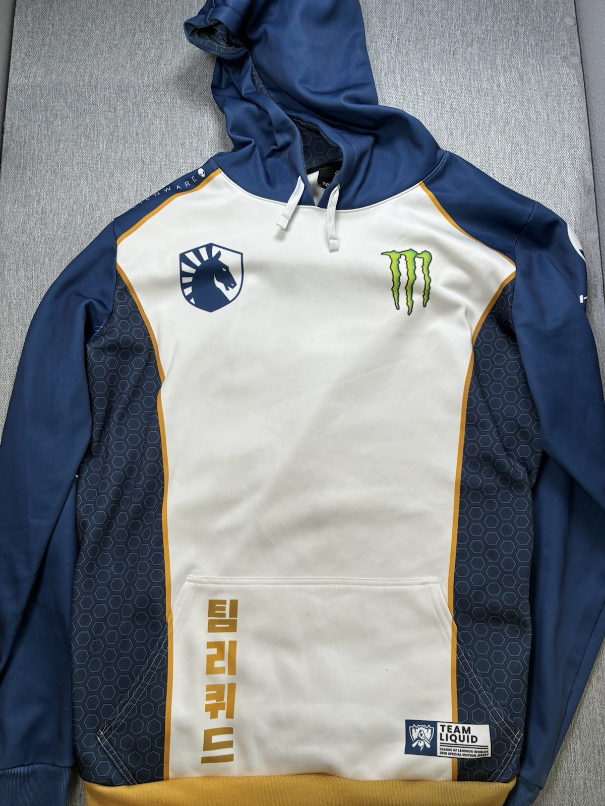 Team Liquid Jersey Monster Hoodie Men Size 4XL Blue/White Color Block Team Liquid Jersey Monster Hoodie Men Size 4XL Blue/White Color Block