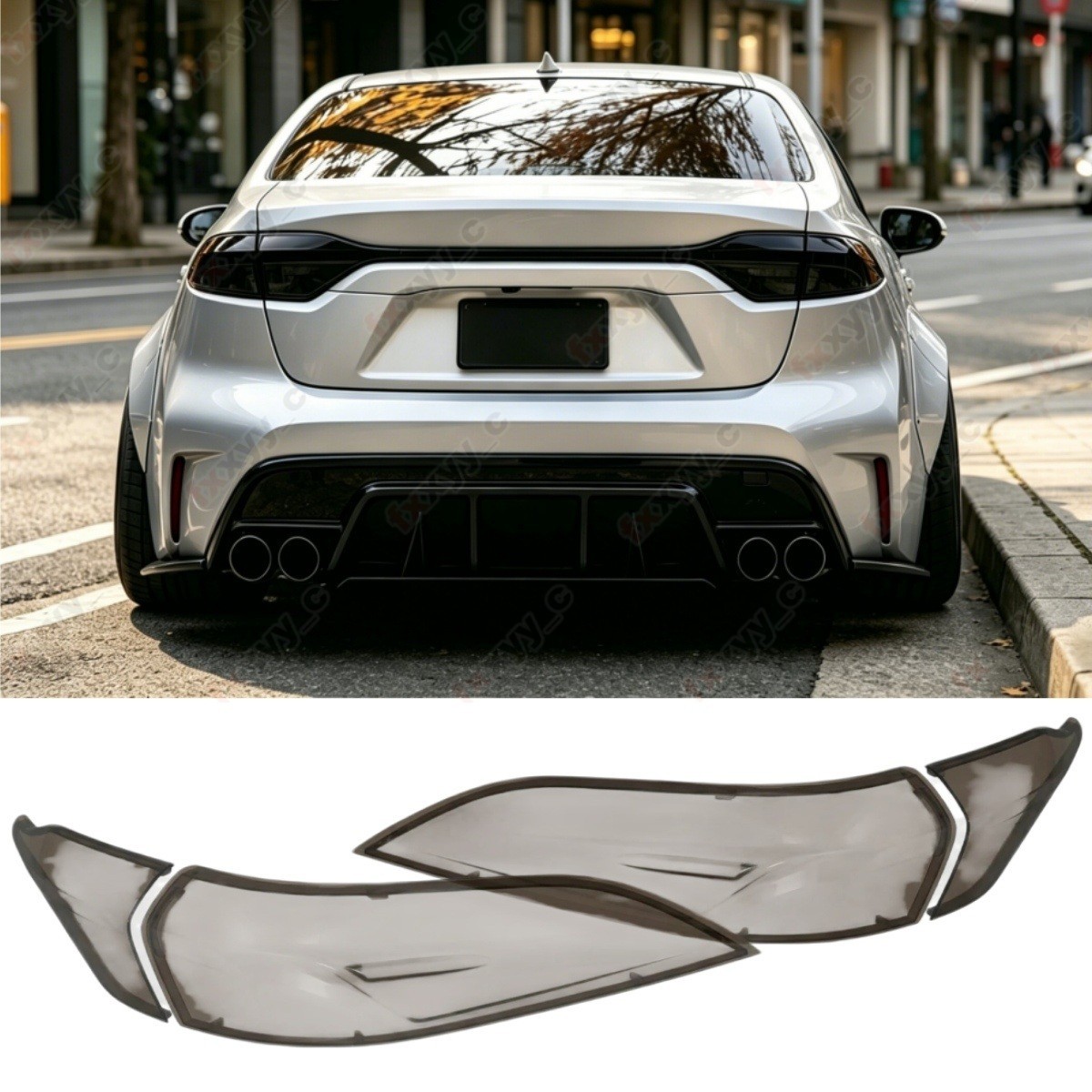 Smoked Black Tail Light Guard Decor Cover Fit For Toyota Corolla Sedan 2020-2026