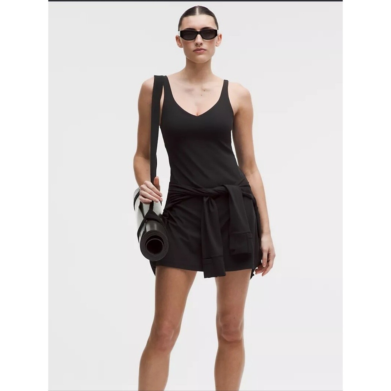 NWOT Lululemon Align Black Dress V-neckline Tennis Sportwear Activewear Size 4 NWOT Lululemon Align Black Dress V-neckline Tennis Sportwear Activewear Size 4