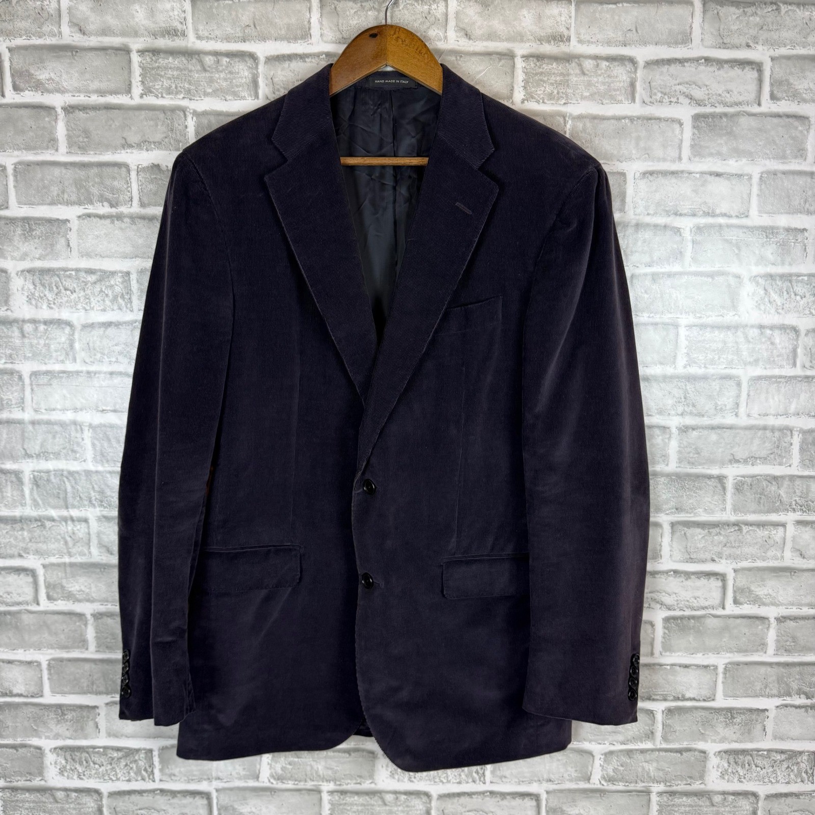 Barneys New York Men Corduroy Sport Coat Dark Purple Made in Italy Size 52 / 42L