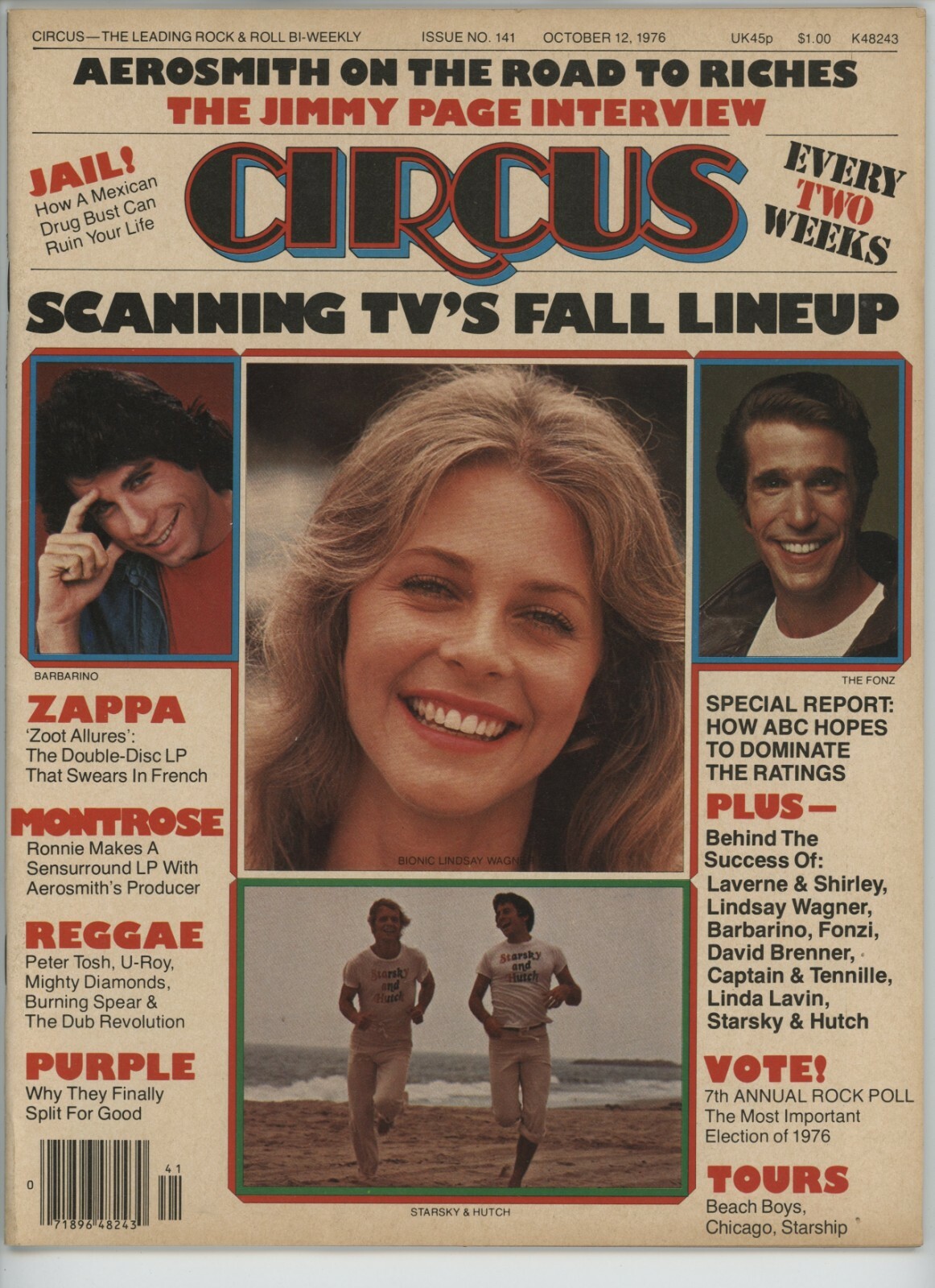 October 12, 1976 CIRCUS Magazine Travolta Winkler Cover, Montrose, Reggae, Good