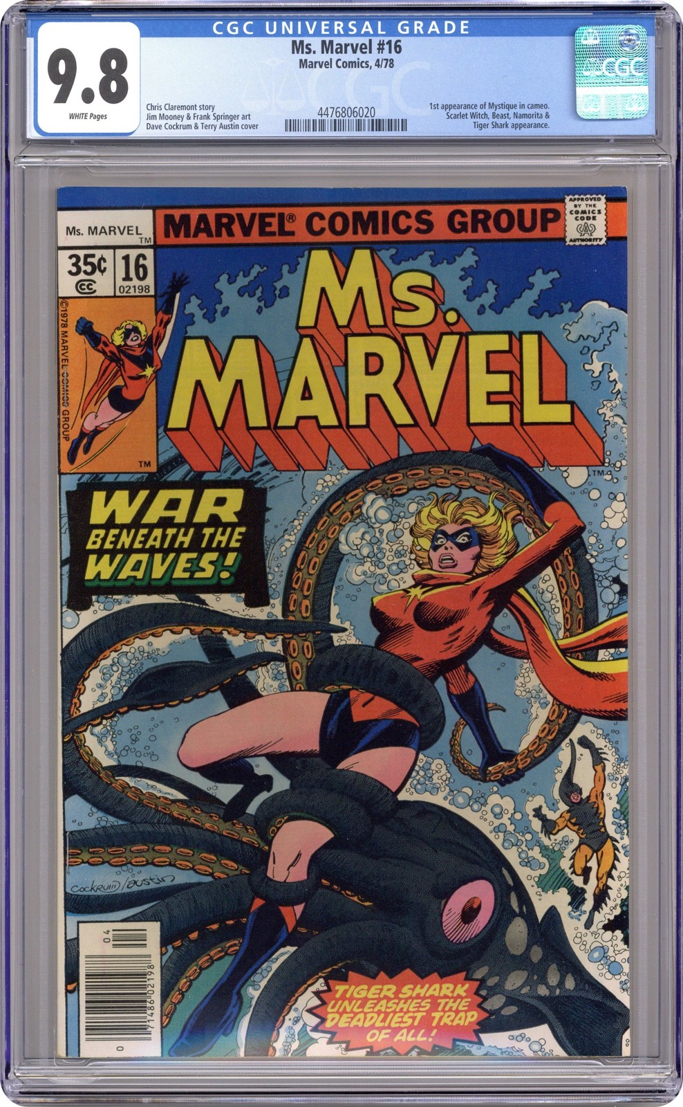 Ms. Marvel #16 CGC 9.8 1978 4476806020 1st app. Mystique