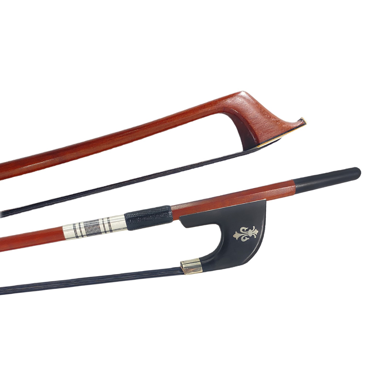 3/4 Upright Double Bass Bow Brazilwood Horsehair German-style Black Horse Hair