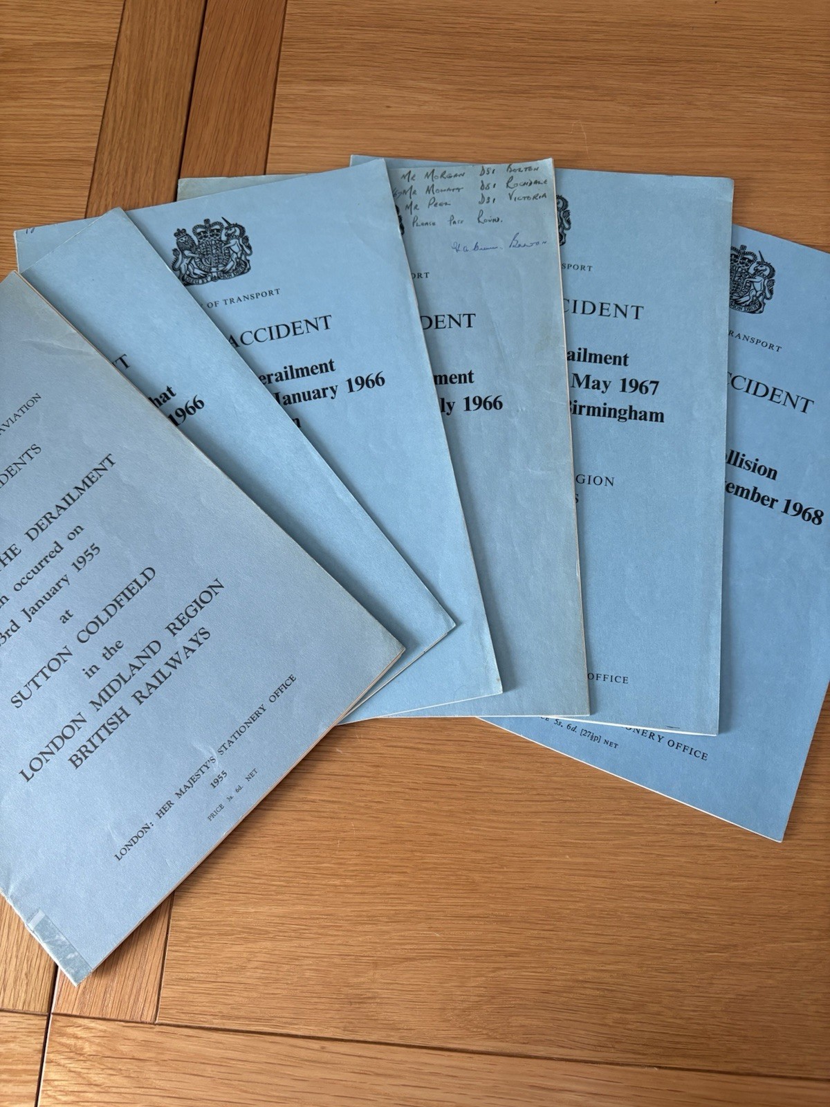 Vintage British Railway Accident Reports 1955-1968 (Job lot Of 6)