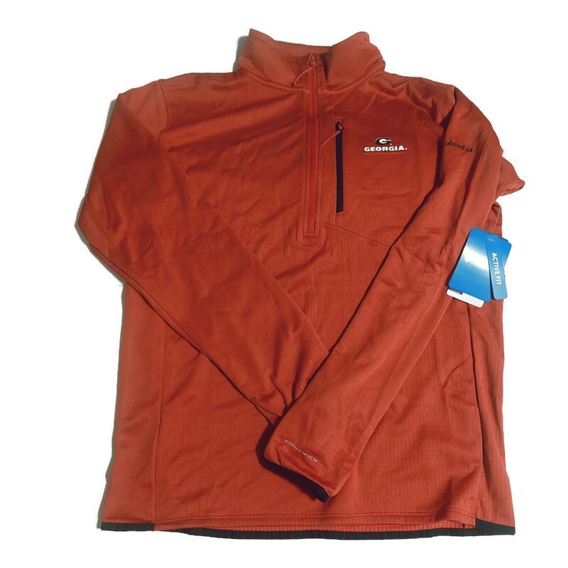 NWT Columbia Georgia Bulldogs CLG Park View Fleece Half Zip Pullover Mens L Red