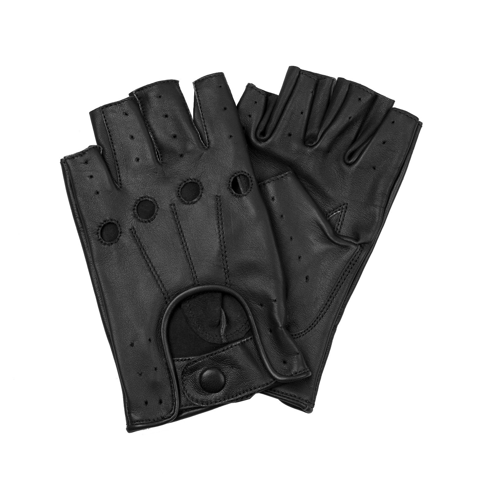 Fingerless 100% Genuine Leather Driving Gloves Chauffer