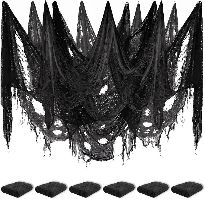 6 Pack Creepy Cloth 30x72 Inch Halloween Spooky Gauze Decor Scary Outdoor