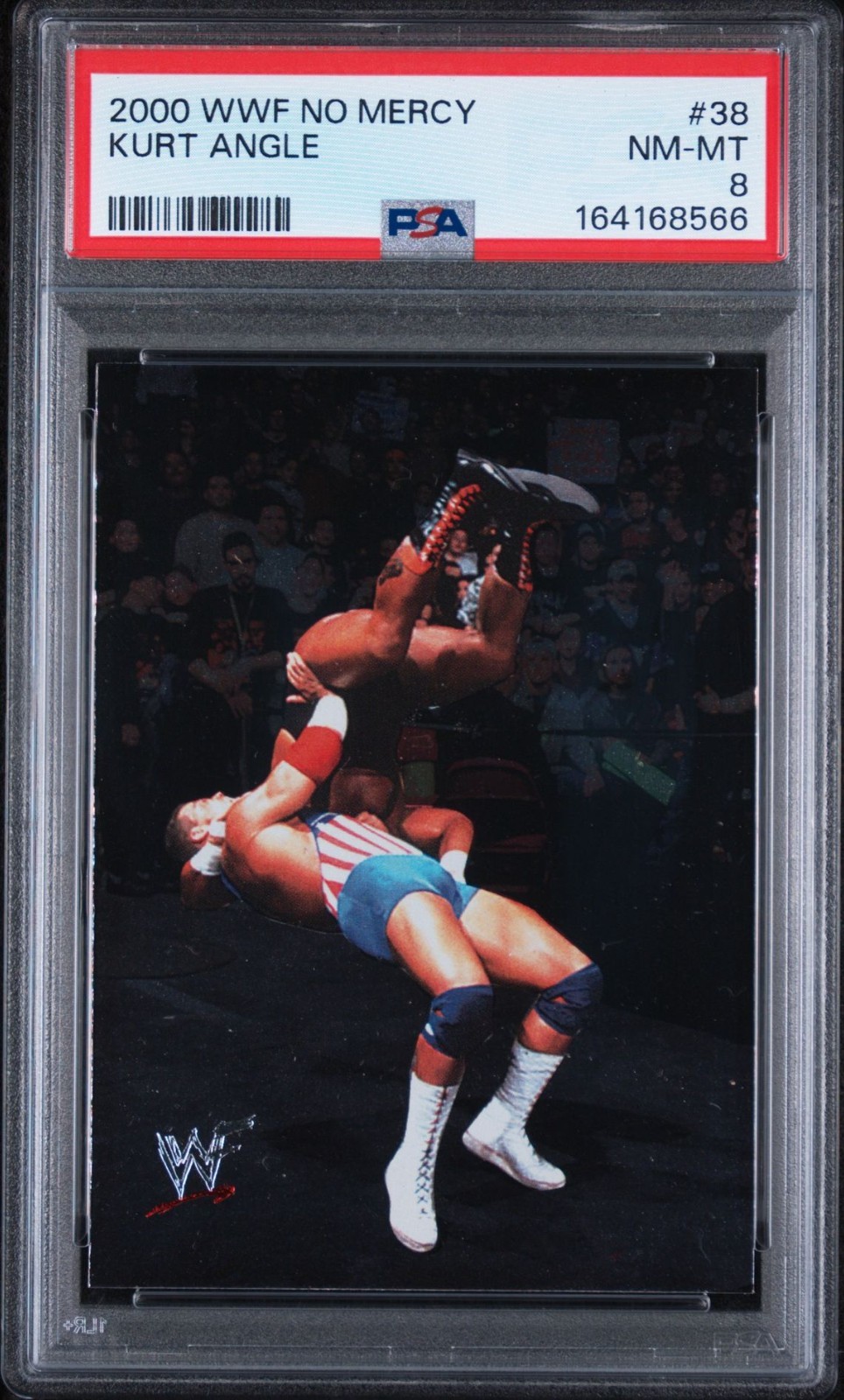 2000 WWF No Mercy Kurt Angle #38 Rookie Card PSA 8 NM-MT 2000 WWF No Mercy Kurt Angle #38 Rookie Card PSA 8 NM-MT