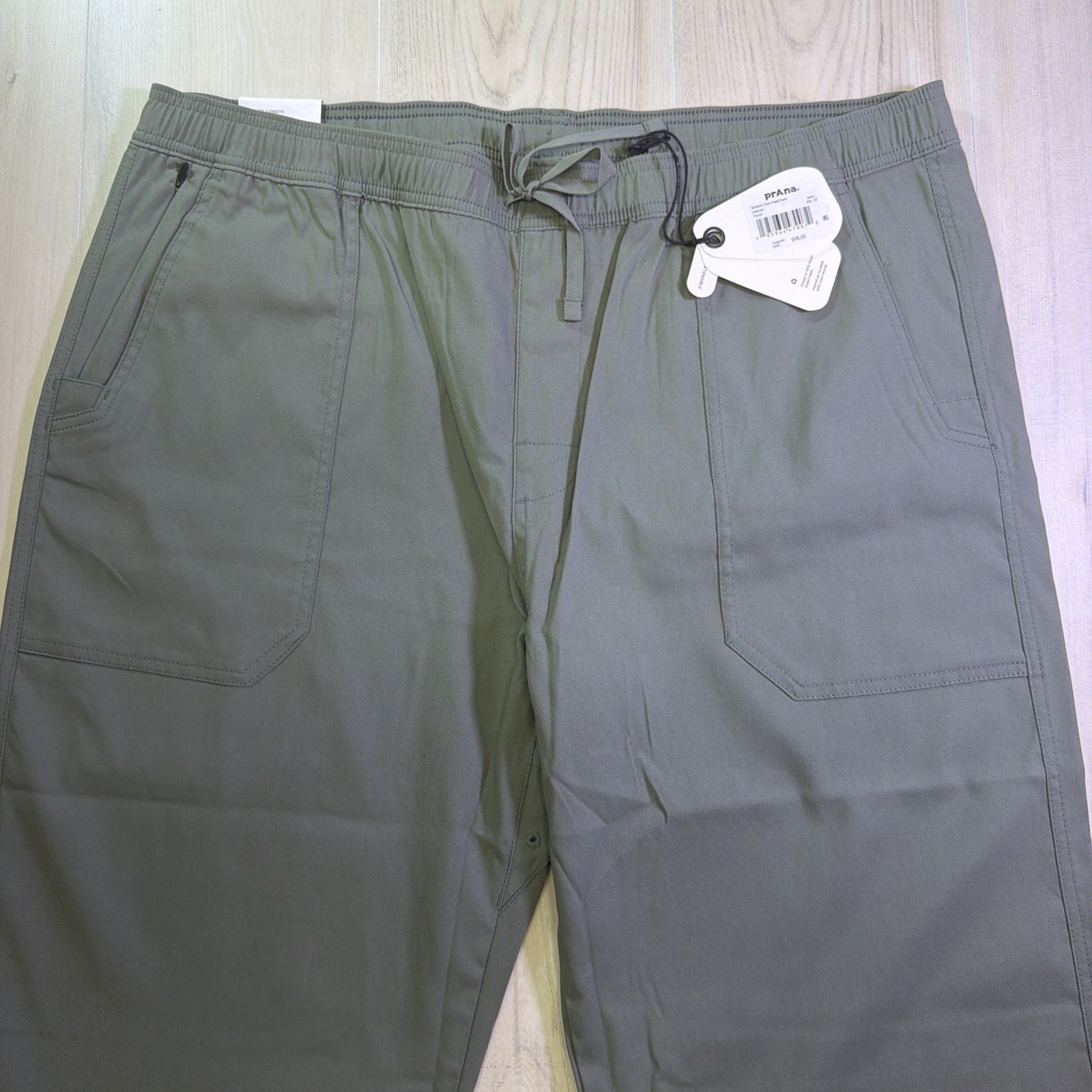 NWT Prana Stretch Zion Field Pocket Slim Pant Thyme Grey Size XXL 32” Inseam $98