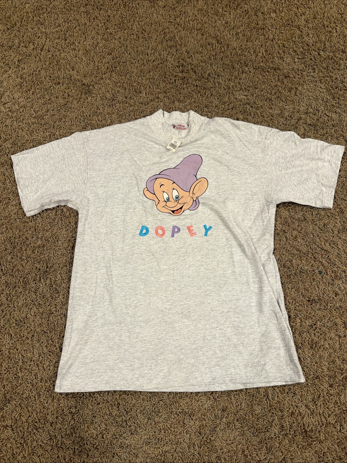 Vintage Disney  Fashions Dopey Embroidered T-Shirt Made Usa Size L/XL NWT