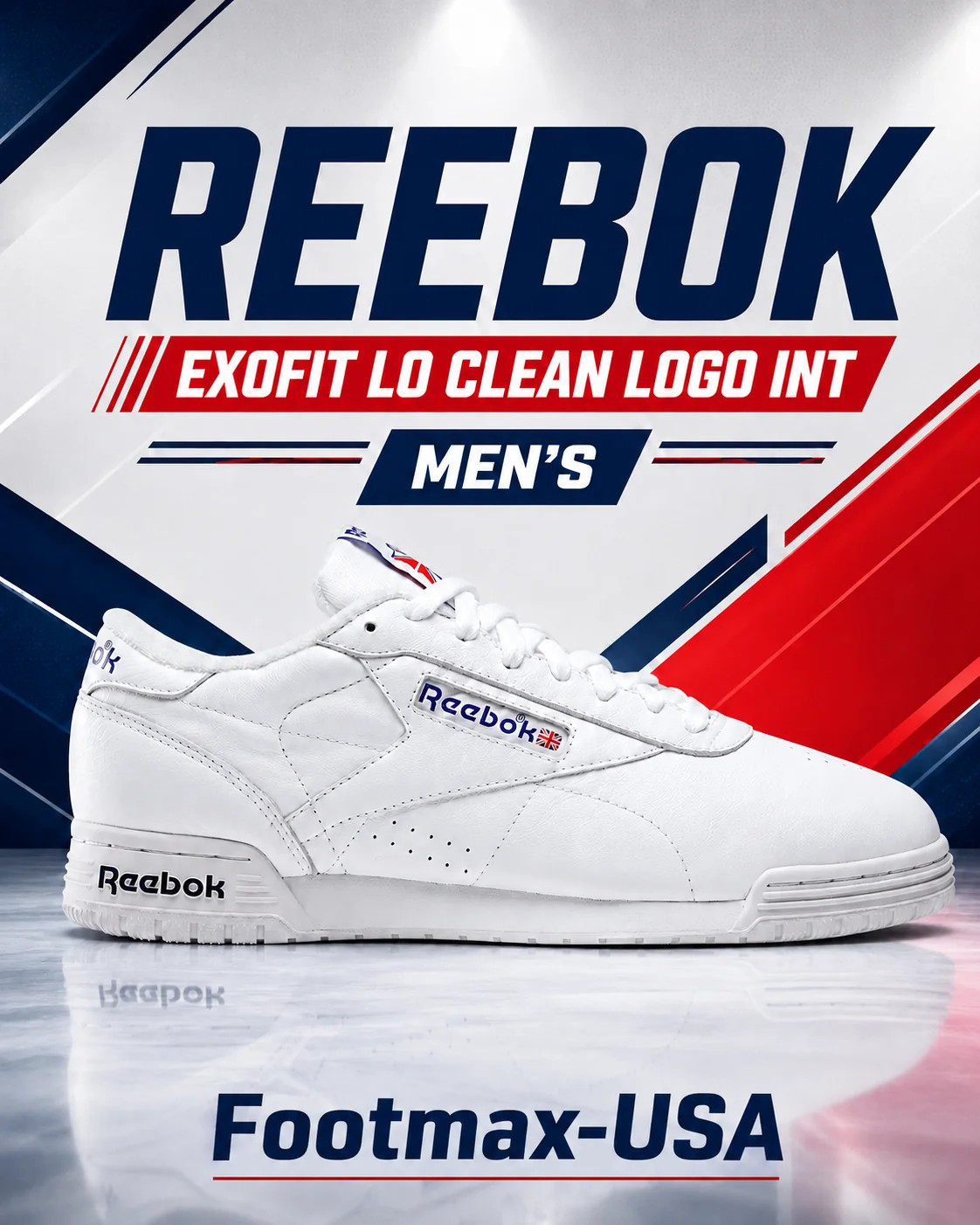 Reebok Exofit Lo Clean Logo Int. - 100000169 - White / Royal (Men's) Reebok Exofit Lo Clean Logo Int. - 100000169 - White / Royal (Men's)
