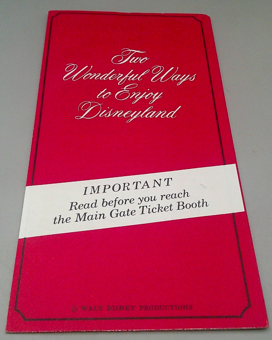 1960's Disneyland Park Two Wonderful Ways To Enjoy Brochure Ticket Book Prices 1960's Disneyland Park Two Wonderful Ways To Enjoy Brochure Ticket Book Prices