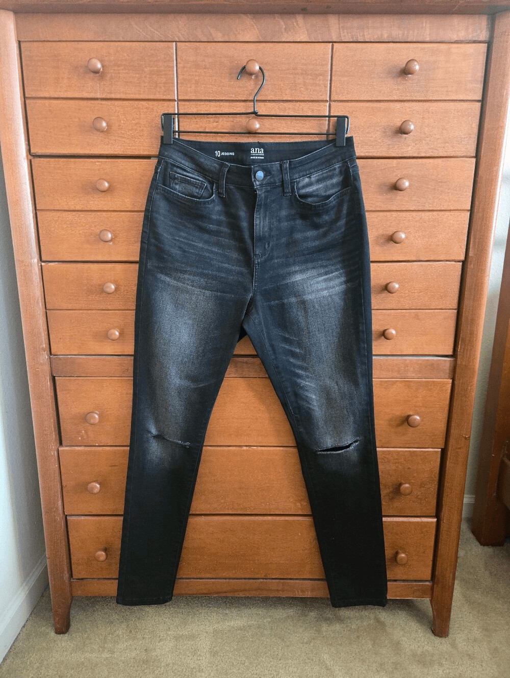 a.n.a Black Washed Distressed Skinny Jeans a.n.a Black Washed Distressed Skinny Jeans