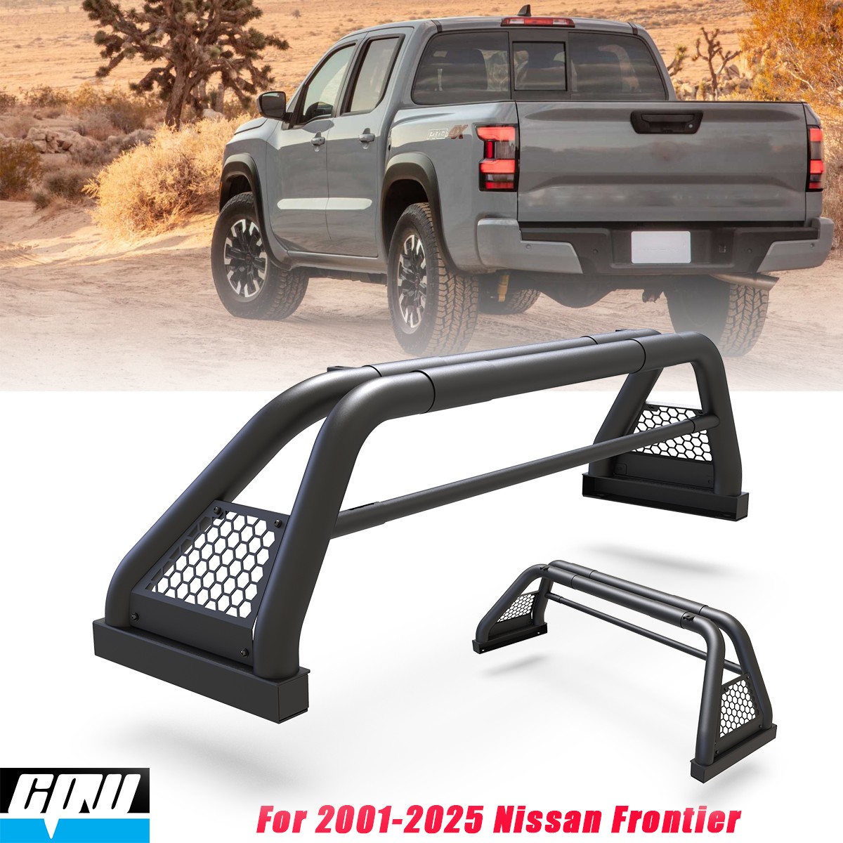 For 2001-2026 Nissan Frontier Adjustable Chase Rack Roll Bar Steel Sport Bar 