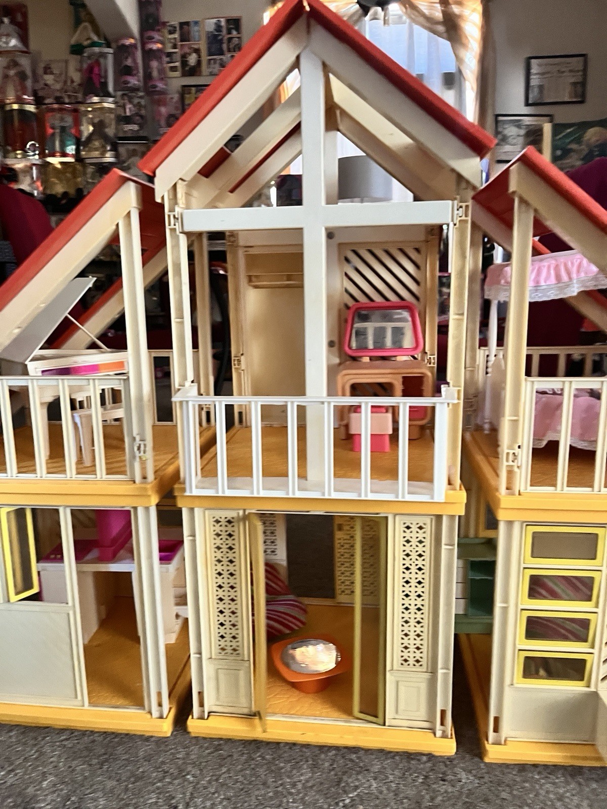 Vintage 1978-79 Mattel Barbie Dream House A-Frame #2588 Orange Roof