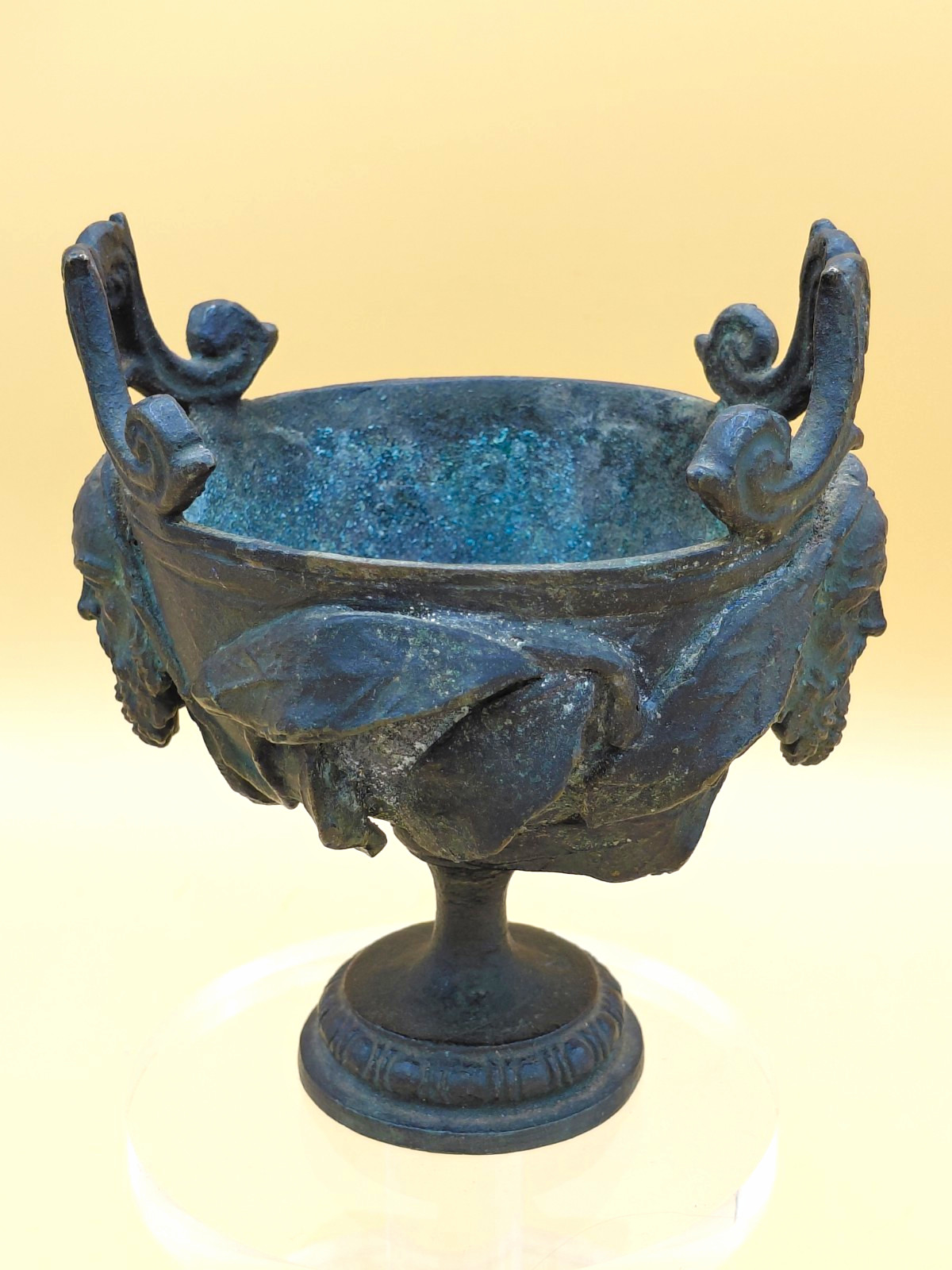 19th Century  Grand Tour Patinated Cast Metal or Bronze Wine Cup, Roman or Greco