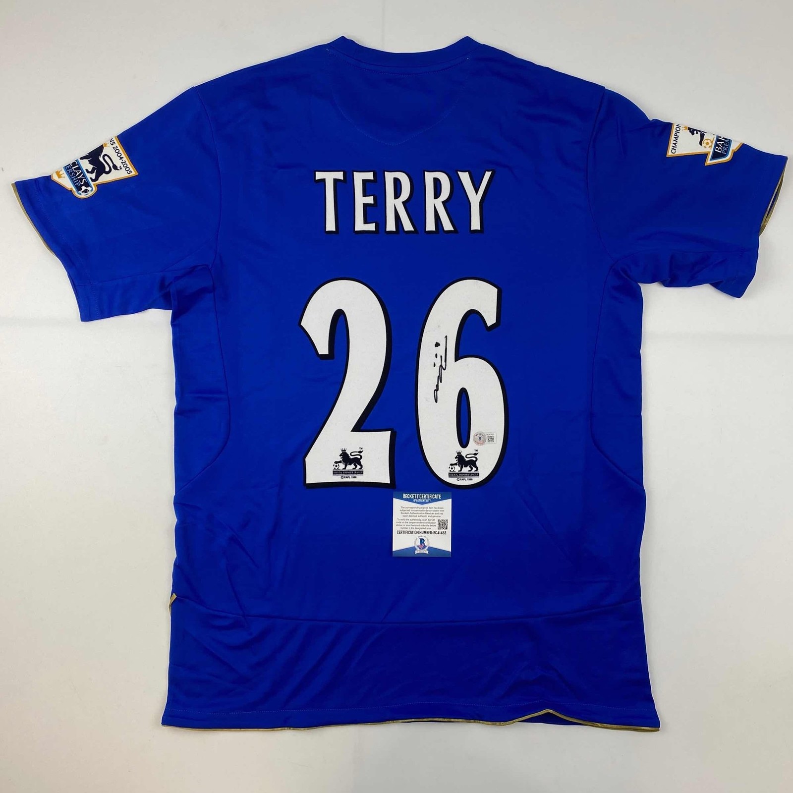 Autographed/Signed John Terry Chelsea FC Blue Soccer Jersey Beckett BAS COA Autographed/Signed John Terry Chelsea FC Blue Soccer Jersey Beckett BAS COA