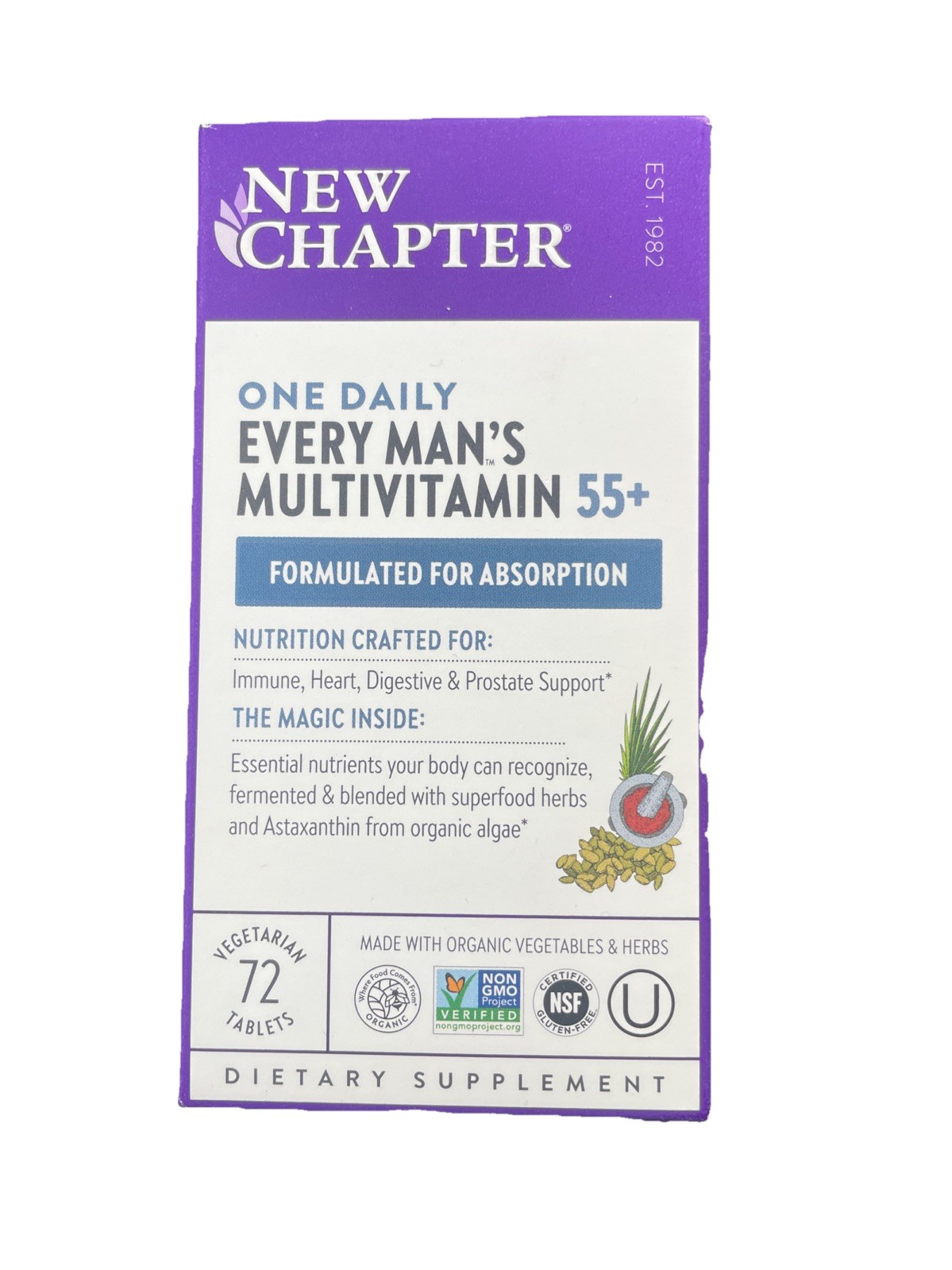 New Chapter Every Man's One Daily 55+ Multivitamin Tablets 72 Count Exp 7/27+ New Chapter Every Man's One Daily 55+ Multivitamin Tablets 72 Count Exp 7/27+