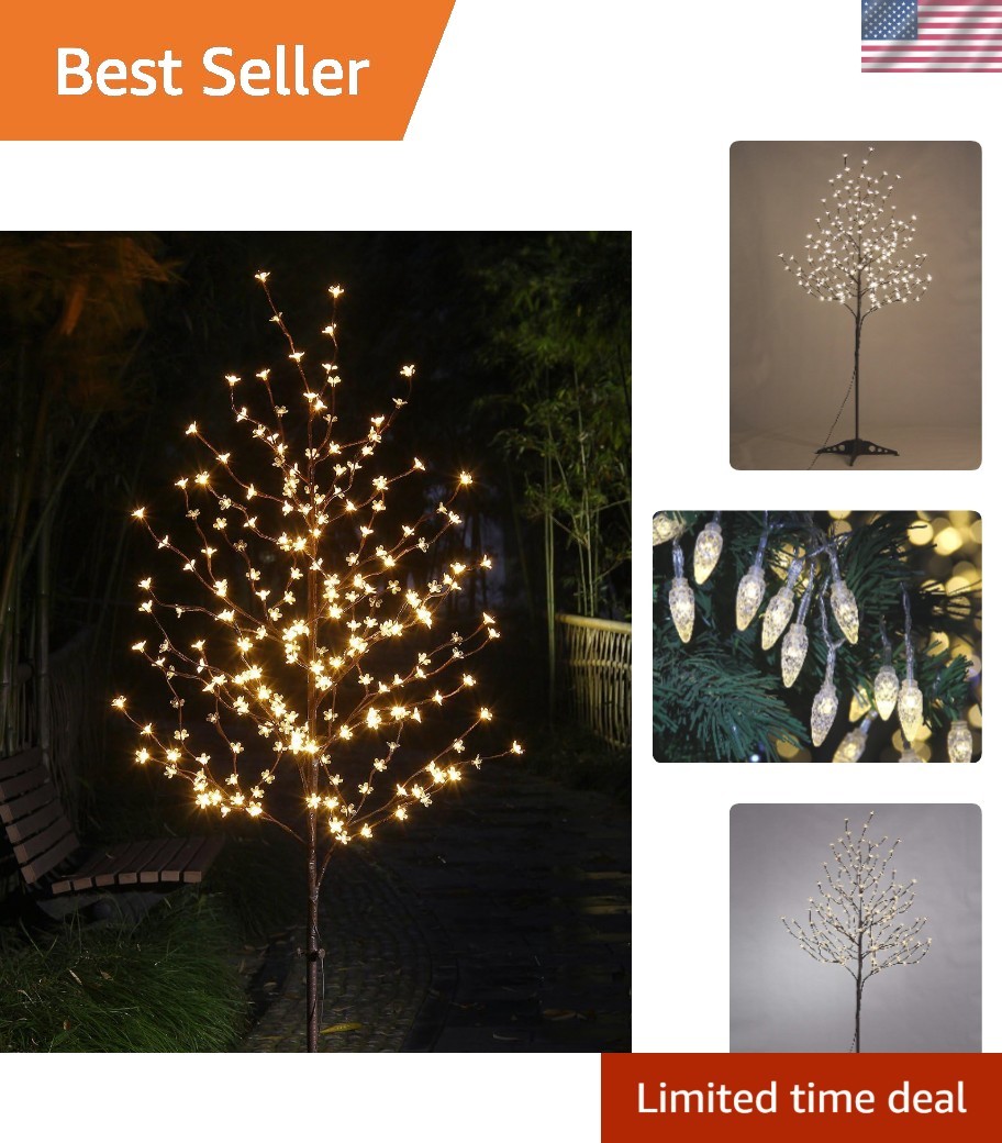 Show-Stopping 6.5FT Lighted Cherry Blossom Tree - Christmas & -Round Use