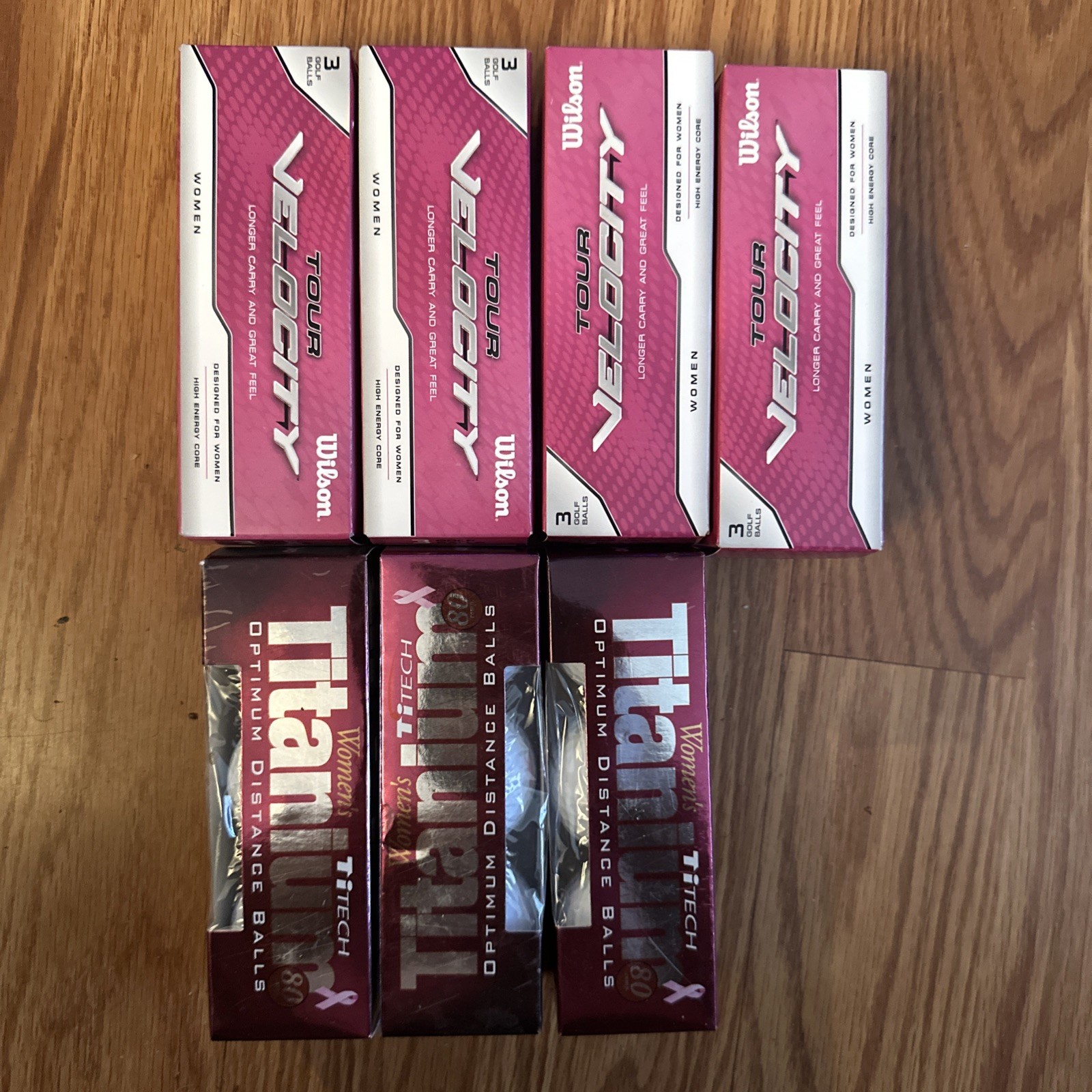 Women\'s Titech Titanium & Wilson Velocity Golf Balls Lot Of 3 Balls Per Pack X7