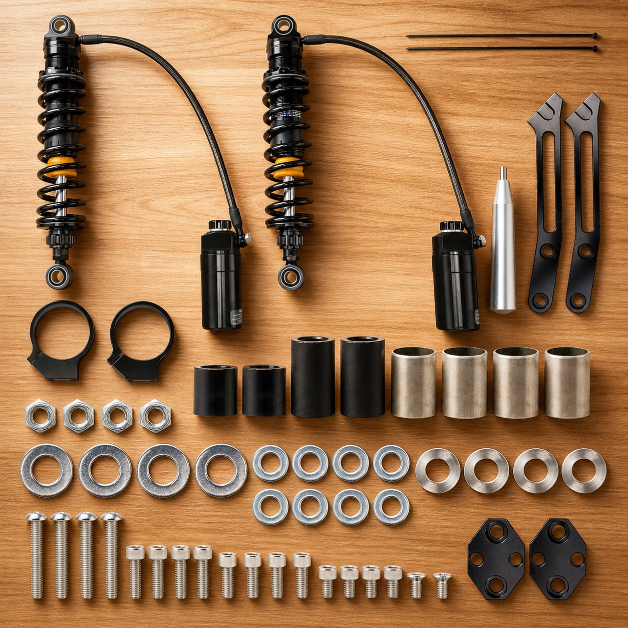 L&R Remote Reservoir Rear Suspensions Shocks For 2014+ Harley Street Road Glide
