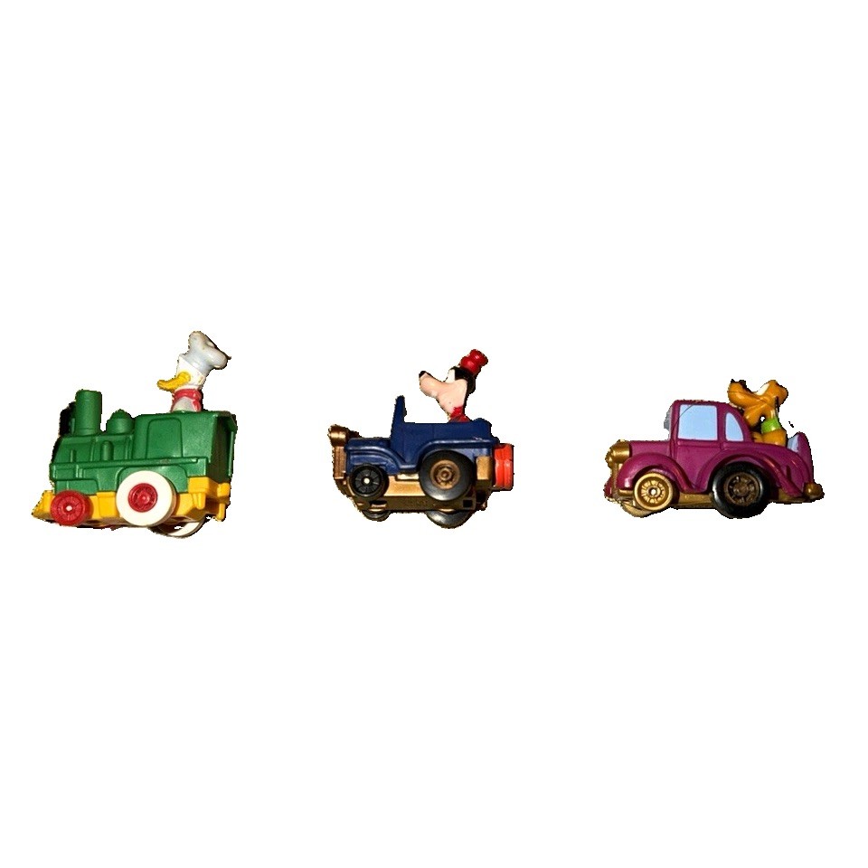Vintage 1988 McDonald’s Disney Mickey’s Birthdayland Pull Back Cars Lot of 3