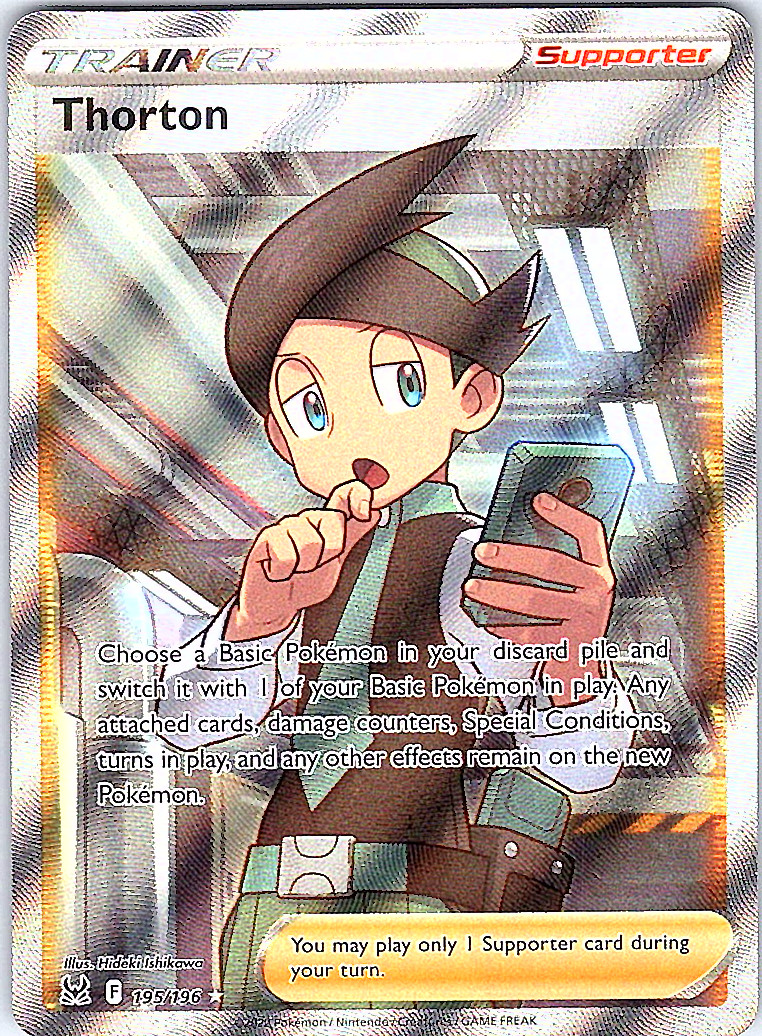 Thorton (Full Art) 195/196 Ultra Rare Holofoil SWSH11: Lost Origin NM Thorton (Full Art) 195/196 Ultra Rare Holofoil SWSH11: Lost Origin NM