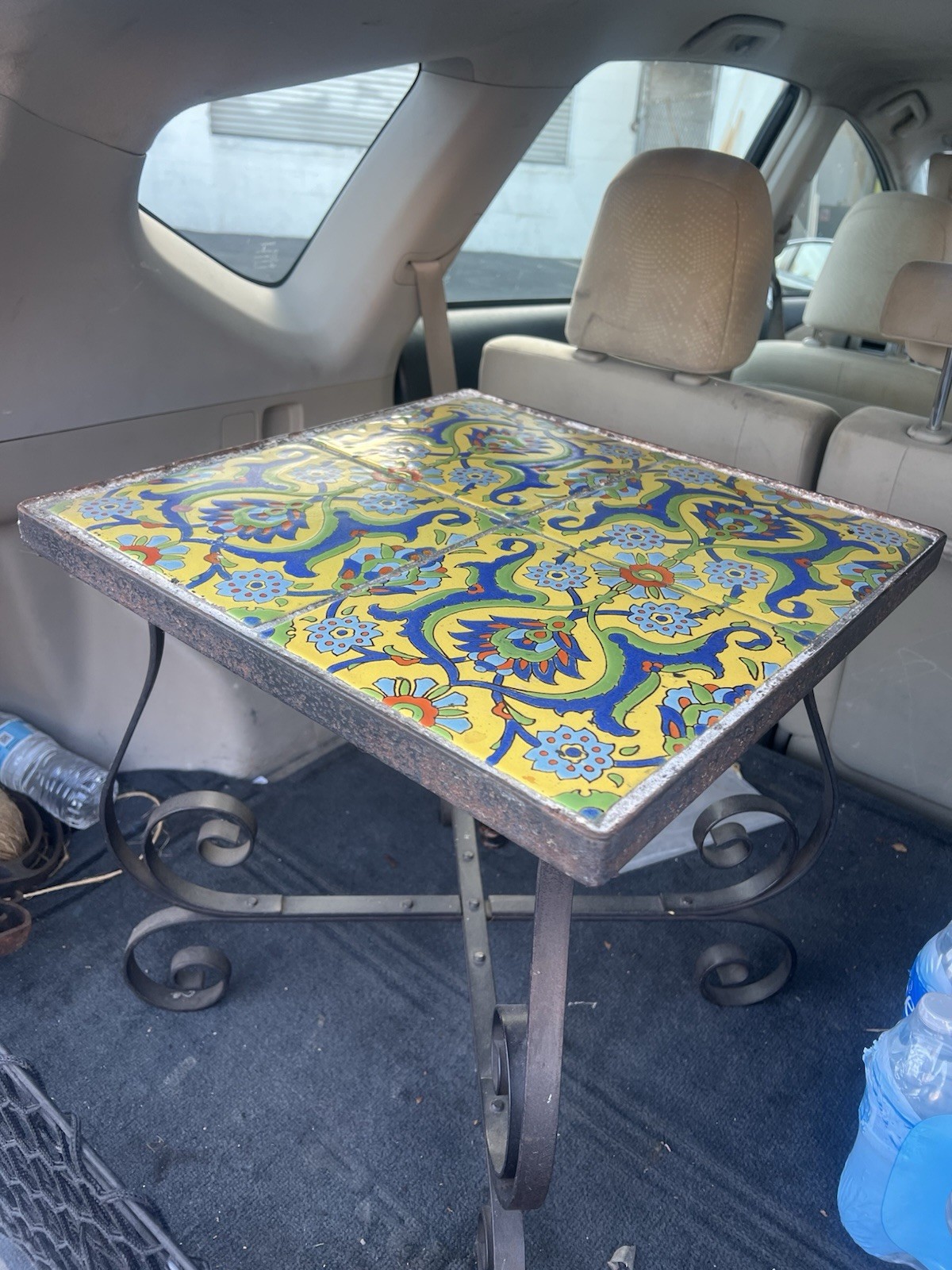 Antique California  Not Malibu, Santa Monica Brick Co. Iron Tile Table, 8” Tiles