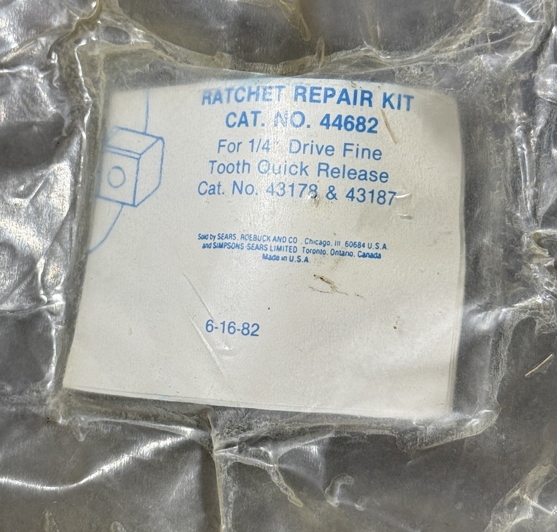 Sears Craftsman Ratchet Repair Kit 44682 USA For 1/4” Drive Fine Tooth Ratchet