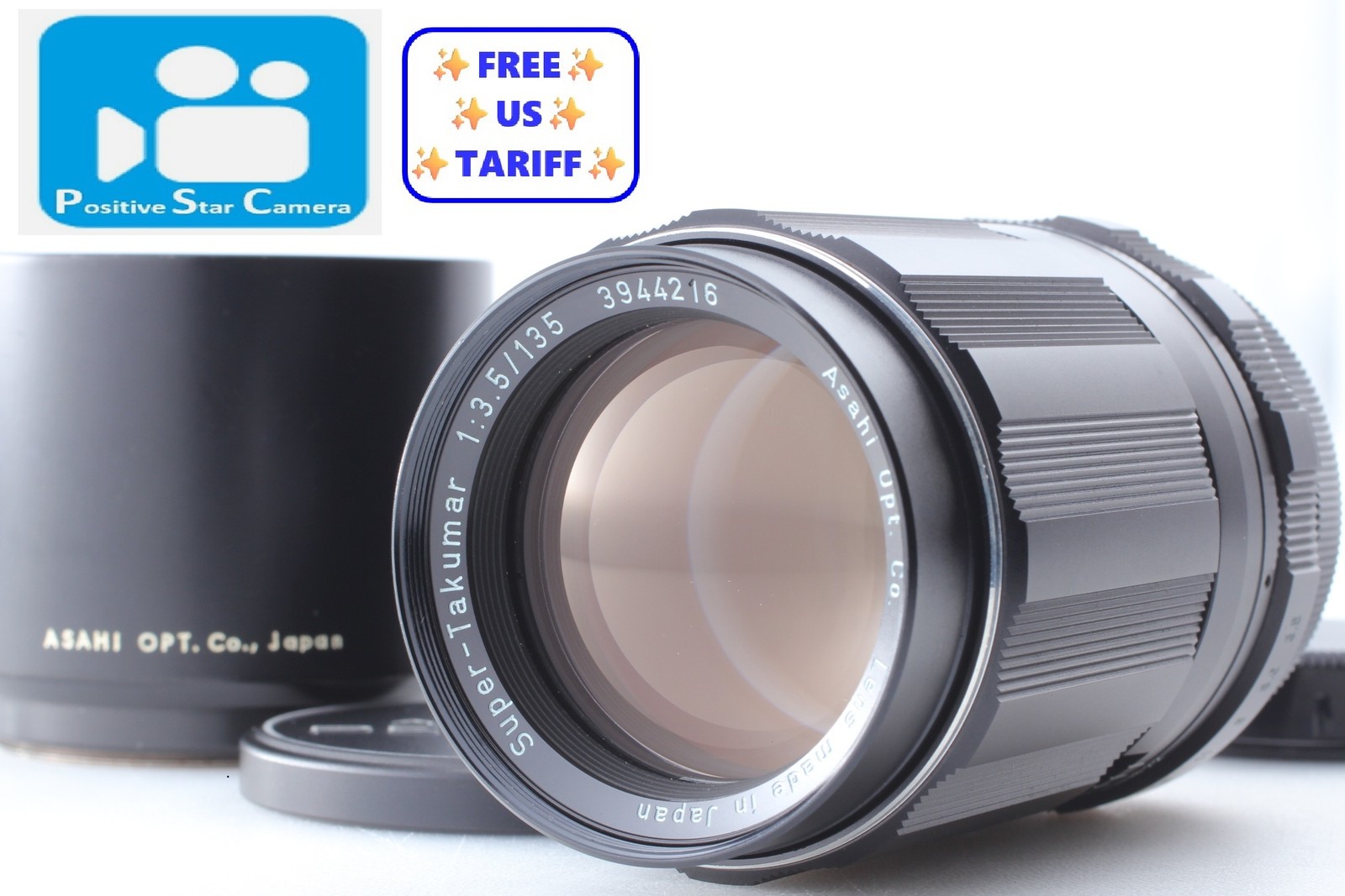 w/Hood🎦👀✨Opt Top MINT✨ Asahi Pentax Super Takumar 135mm f3.5 M42 From JAPAN