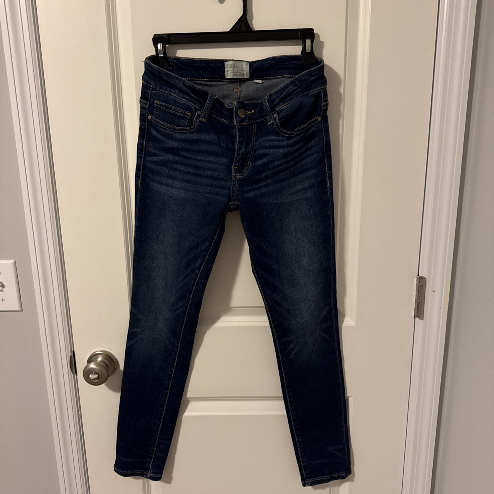 BKE Payton Ankle Skinny Jeans Womens 34 Blue Mid Rise Distressed Style ABK1737