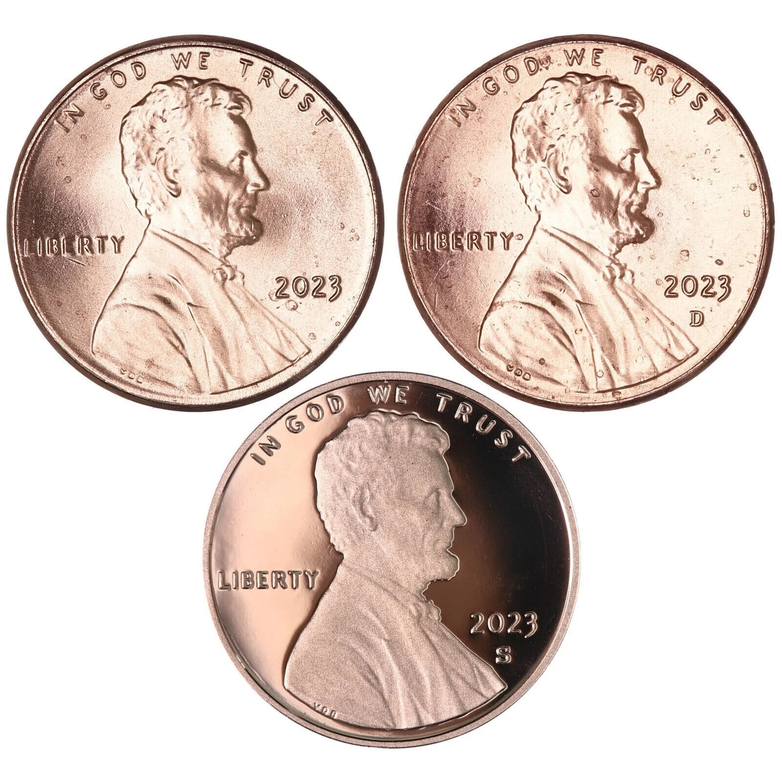 2023 P D S Lincoln Shield Cent 3 Coin Set