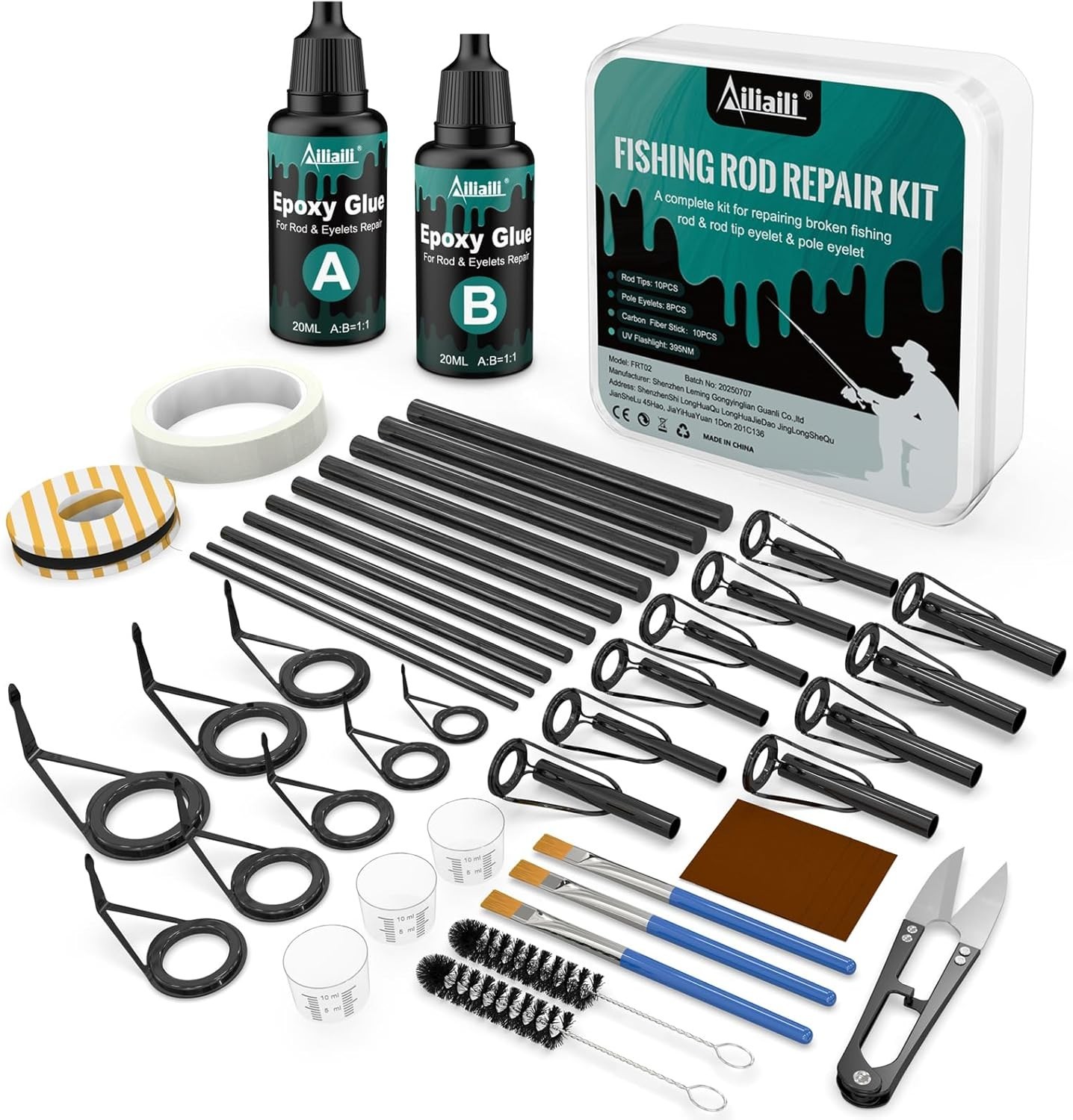 Fishing Rod Repair Kit - 3-In-1 Fishing Pole Complete Supplies Kit for Rod Tips,