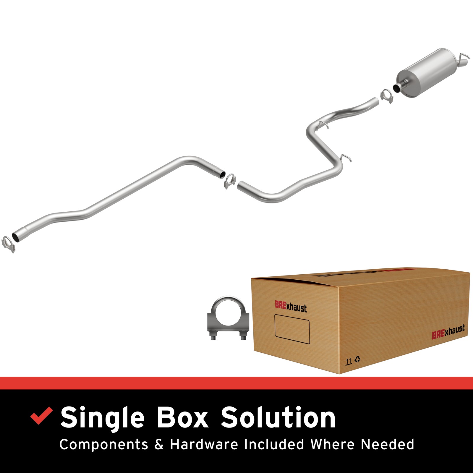 OE Replacement Exhaust System Kit For 1984-1994 Ford Tempo, Mercury Topaz