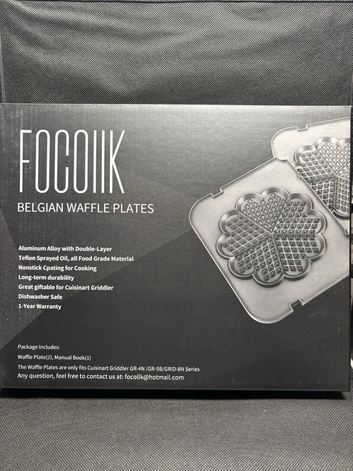 Focollk Belgian Waffle Plates for Cuisinart Griddler