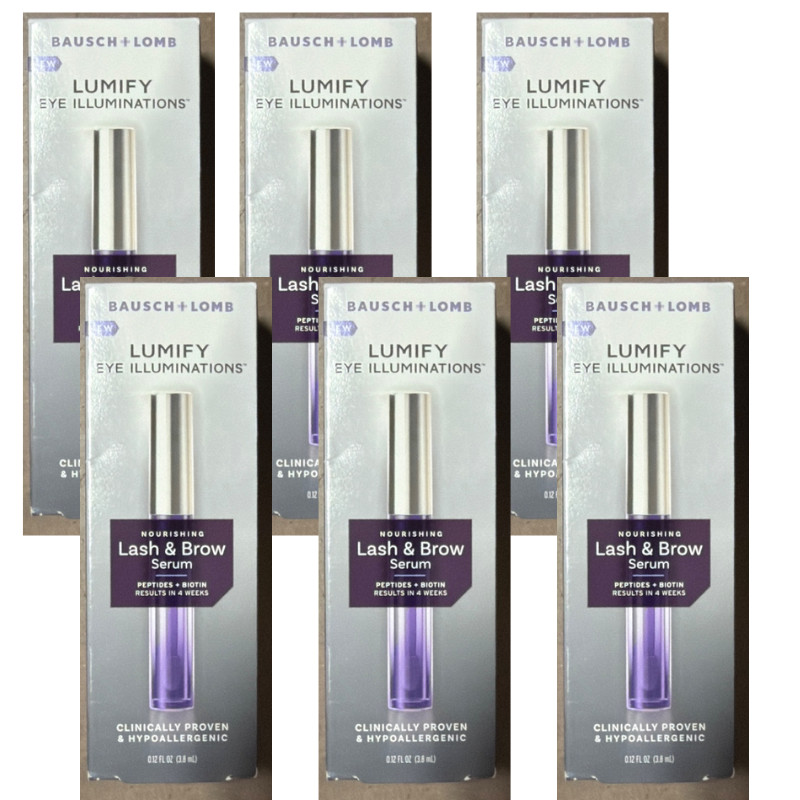 6 Pack Bausch + Lomb Lumify Lash & Brow Serum Eye Illuminations 0.12 oz