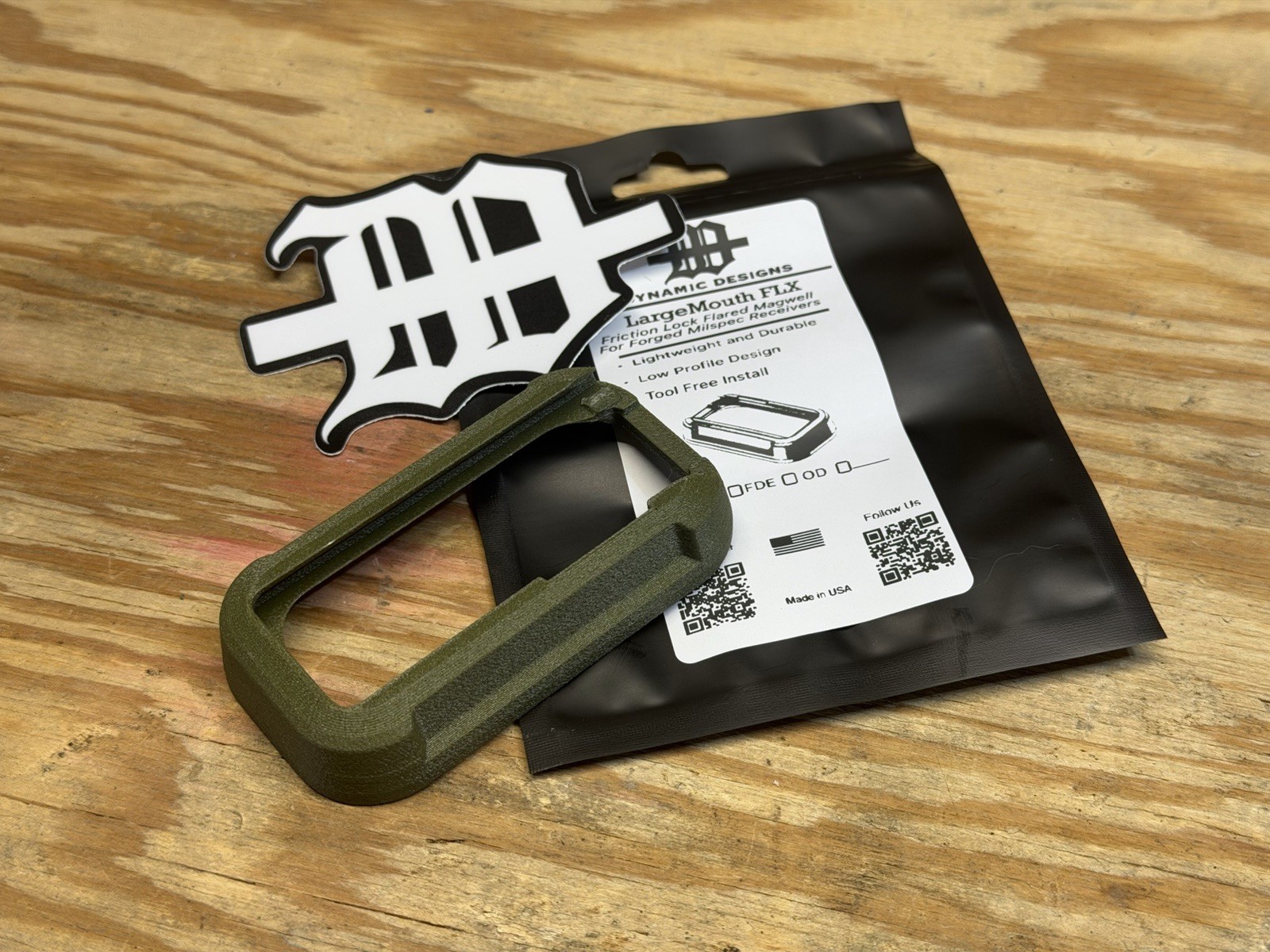 Milspec Flared Magwell Single Piece | Dynamic Designs *OD Green* | Made In USA