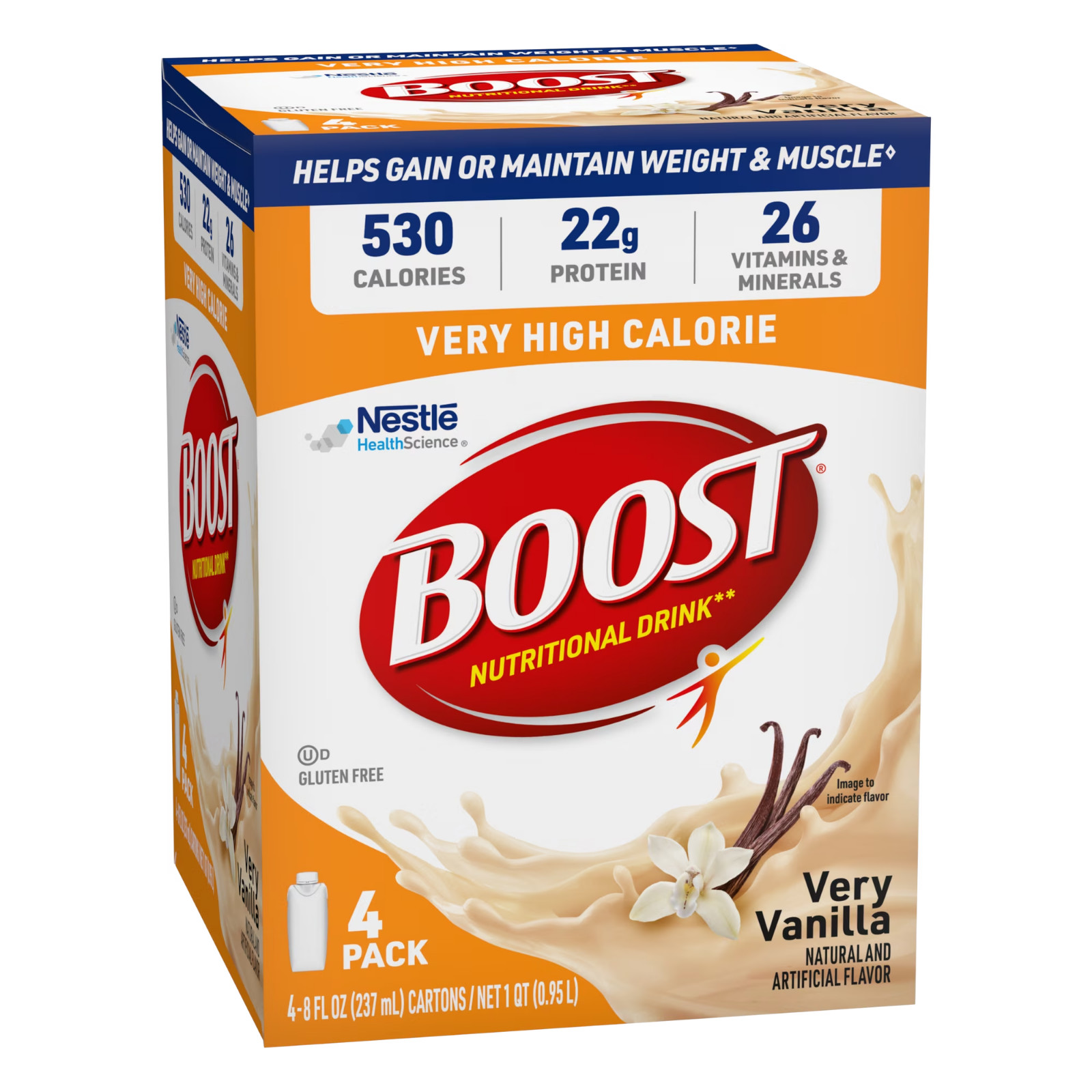 Boost Very High Calorie Vanilla Nutritional Drink 4 Pack