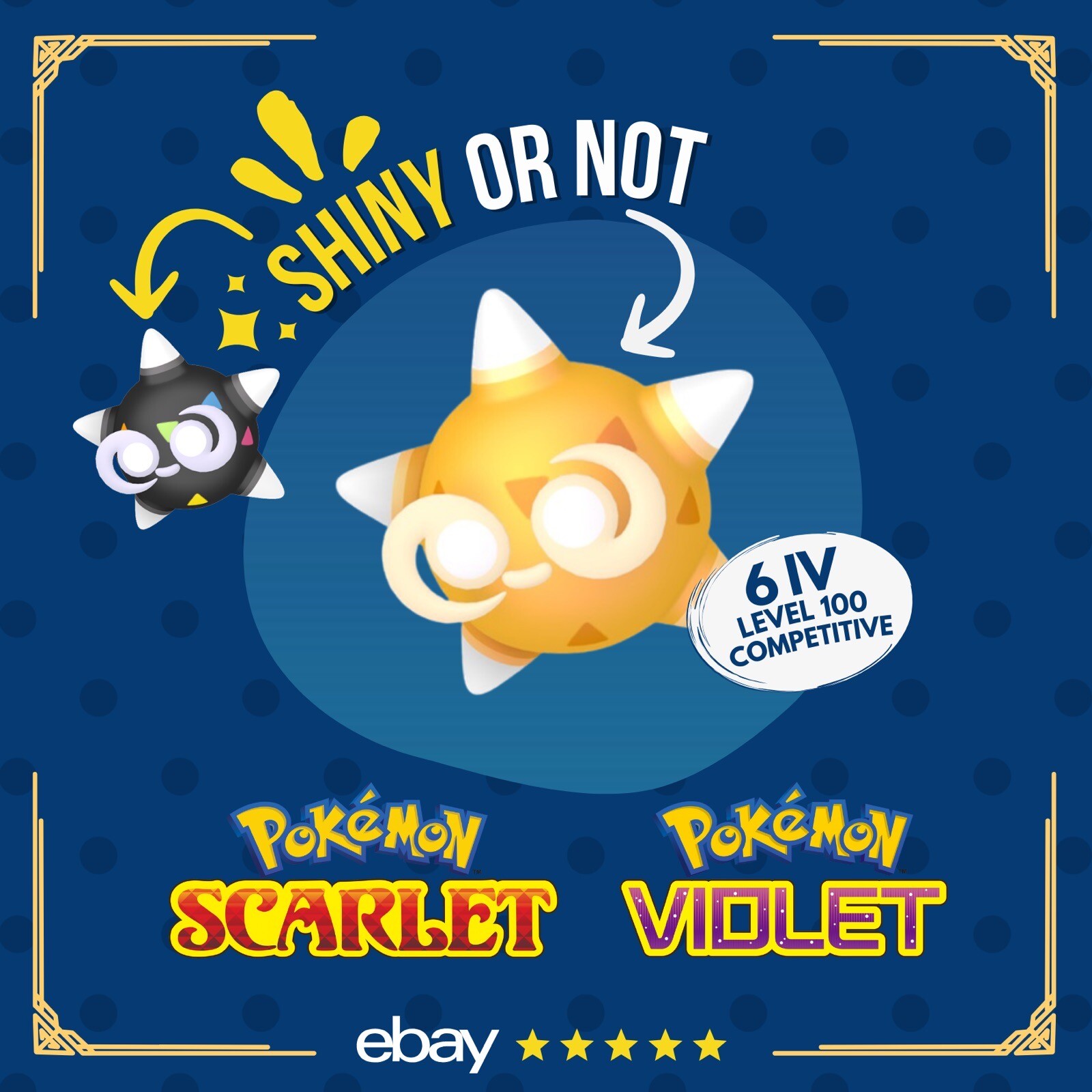 Minior Orange Shiny or Non 6 IV Competitive Customizable Pokémon Scarlet Violet