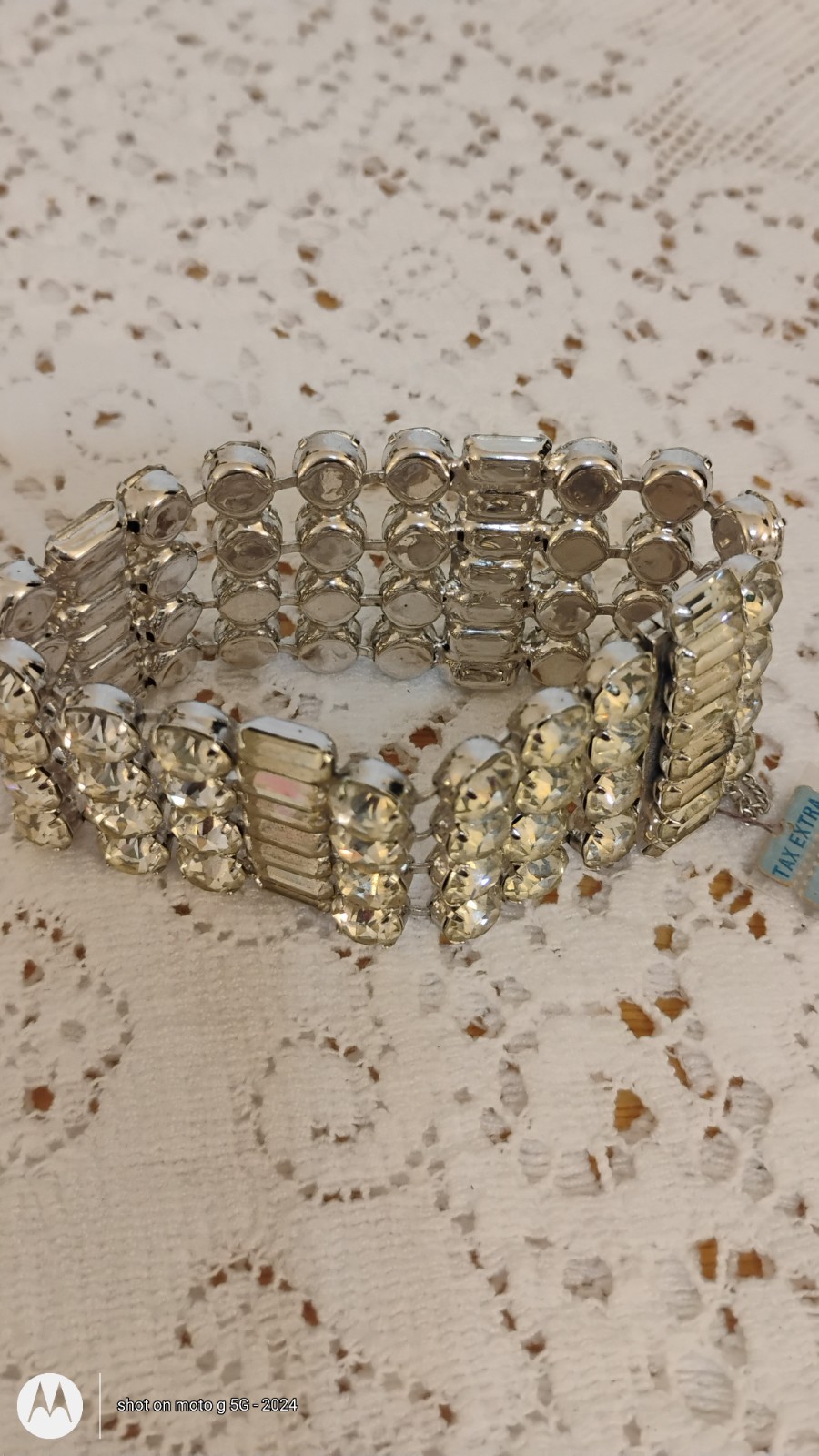 1940\'s Vintage Unsigned Eisenberg MASSIVE Rhinestone Bracelet Hidden Clasp NWT 1940\'s Vintage Unsigned Eisenberg MASSIVE Rhinestone Bracelet Hidden Clasp NWT