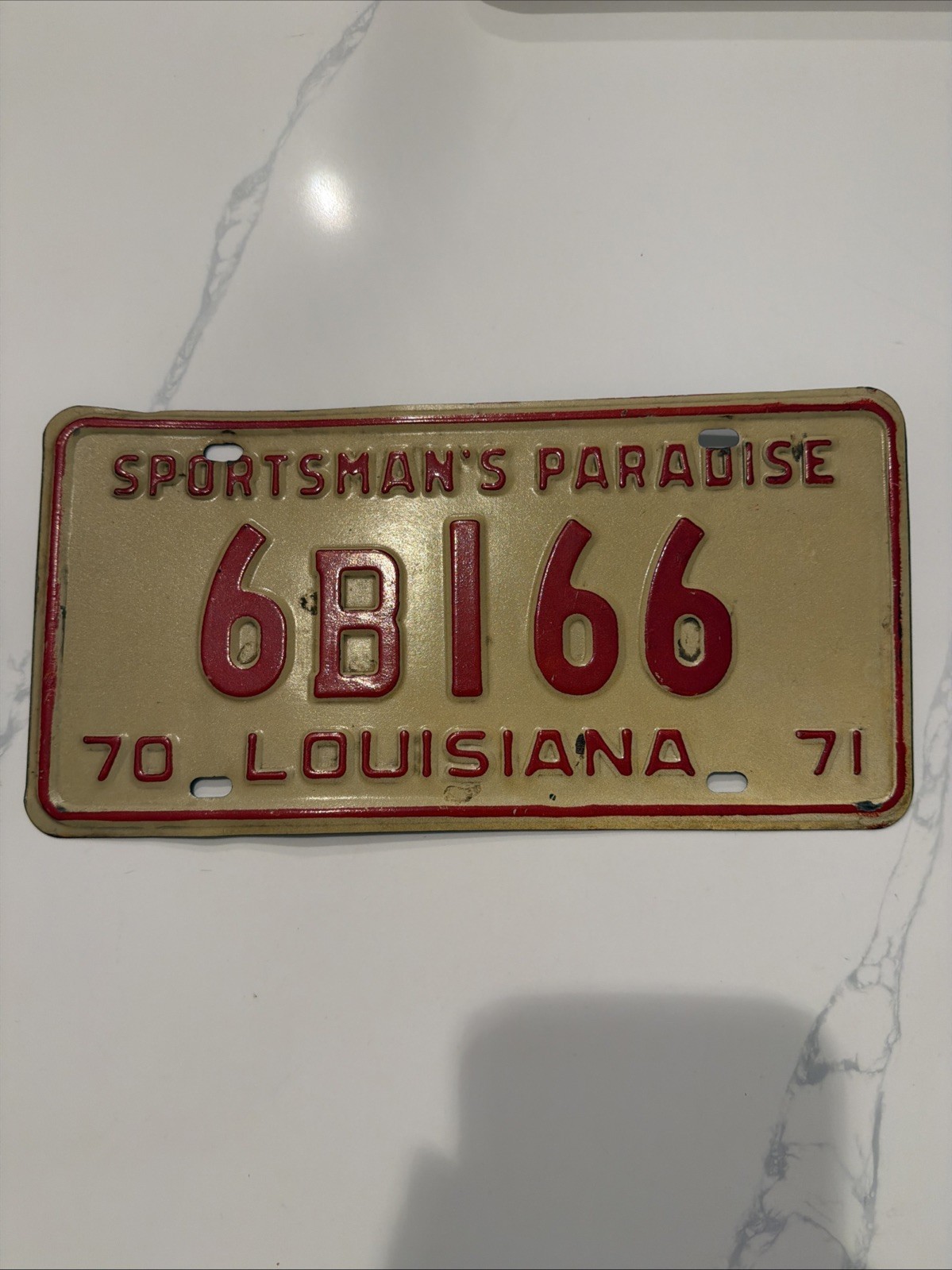VINTAGE 1970 Louisiana License Plate 6BI66