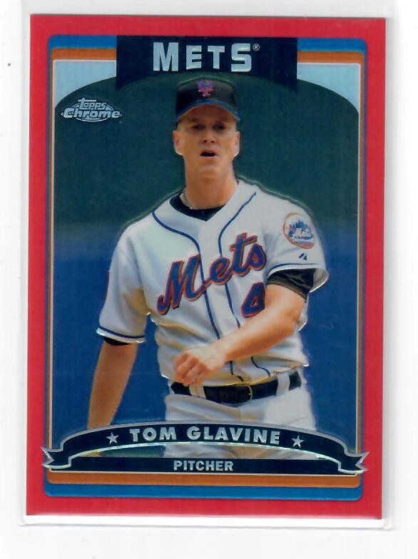 Tom Glavine Red Refractor #83/90   2006 Topps  Chrome   Mets